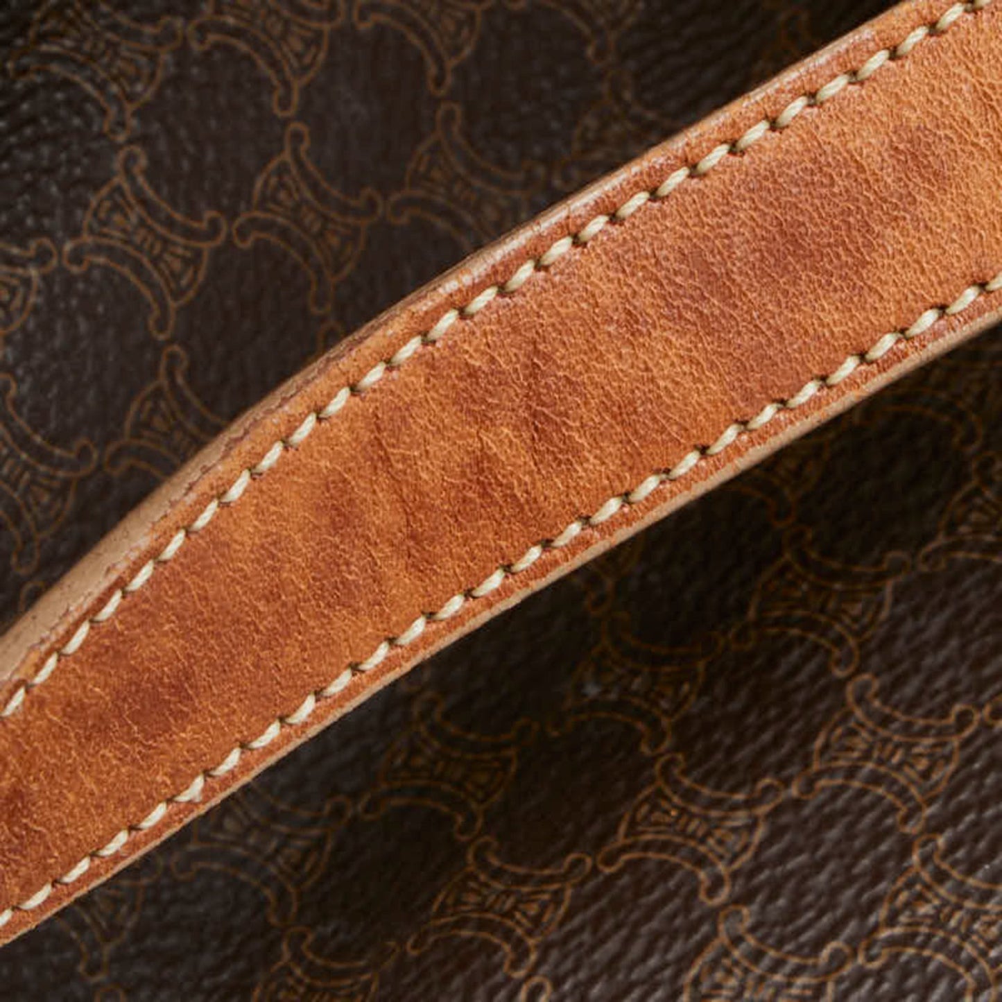 Celine Macadam Shoulder Bag Brown Pvc Leather