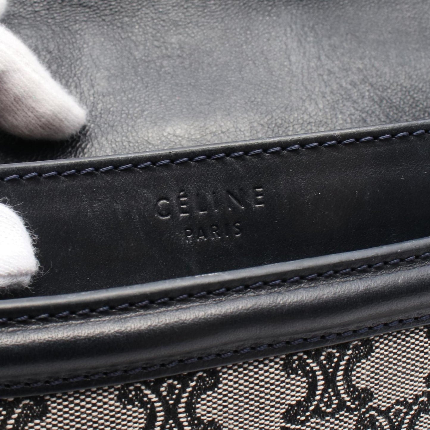 Celine Triomphe Shoulder Bag Canvas Leather