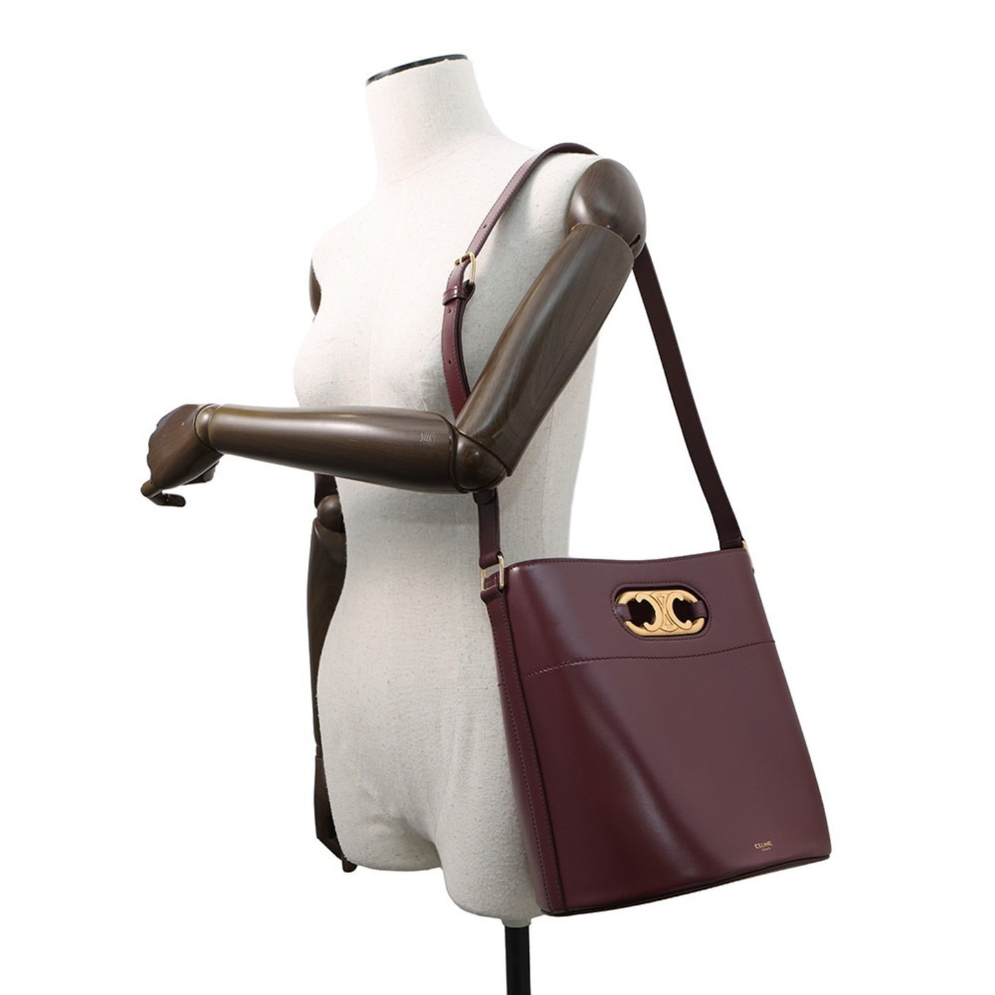 Celine Maillon Triomphe Leather Bucket Bag 193043