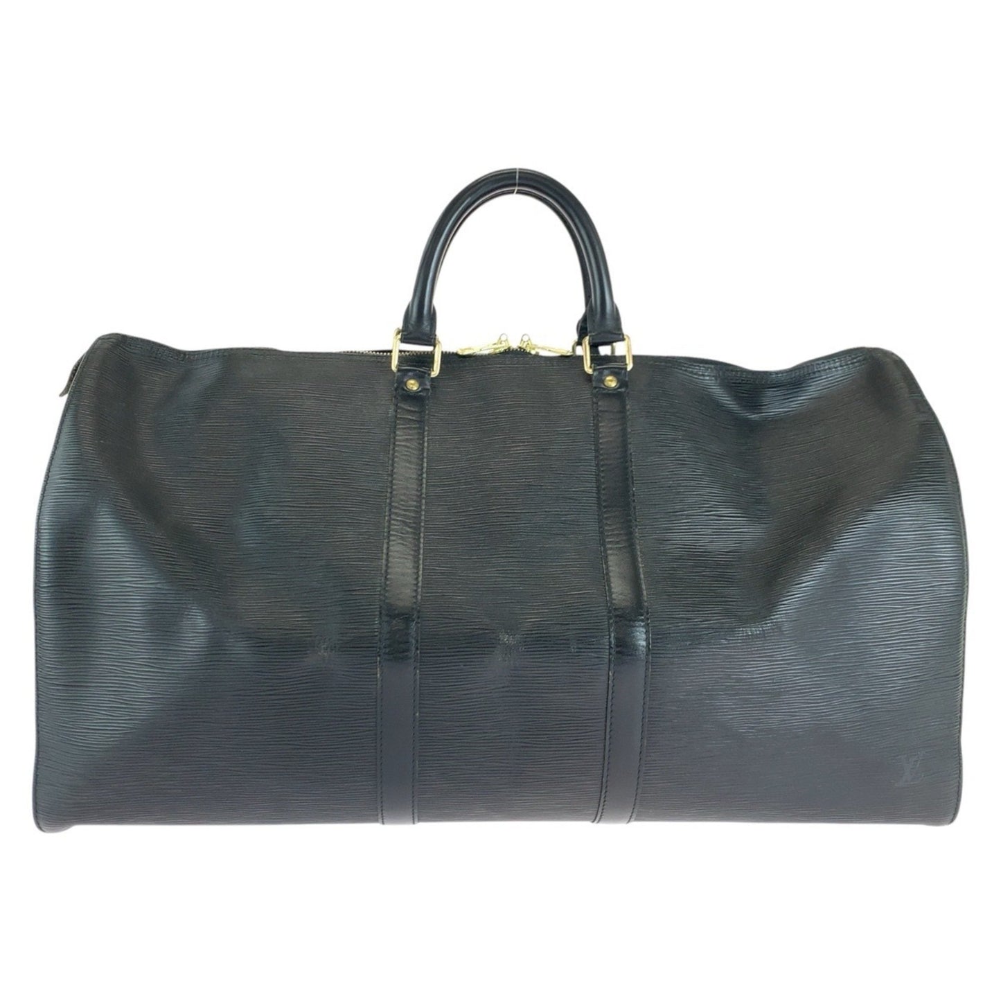 Louis Vuitton Louis Vuitton Epi Keepall 55 Noir Black Gold Hardware Leather M42952 Boston Bag