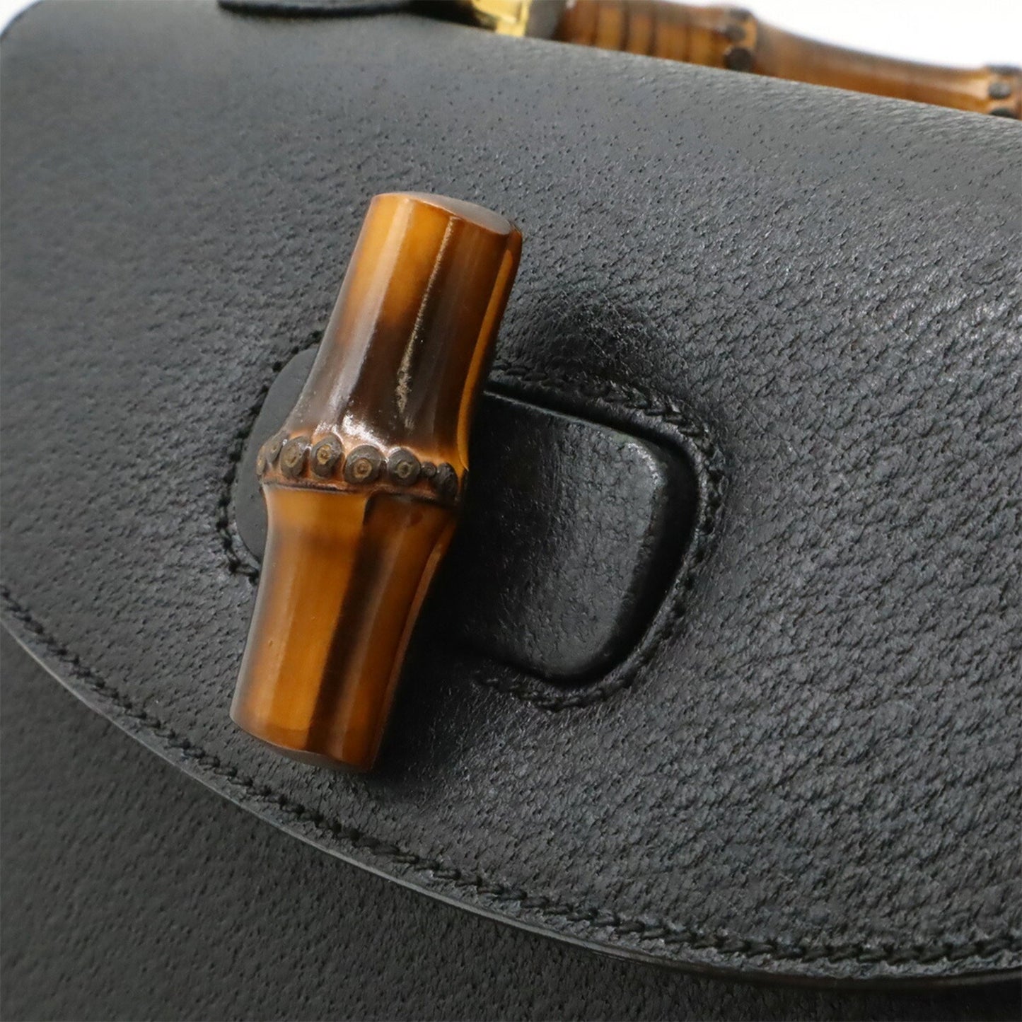 Gucci Bamboo Handbag/Shoulder Bag In Black Leather