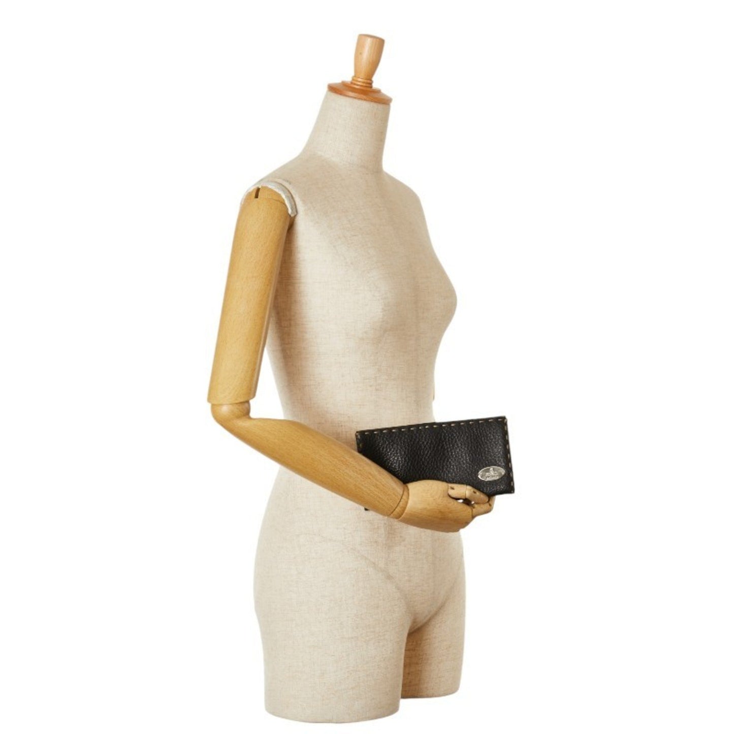 Fendi Selleria Stitch Long Wallet Navy Leather