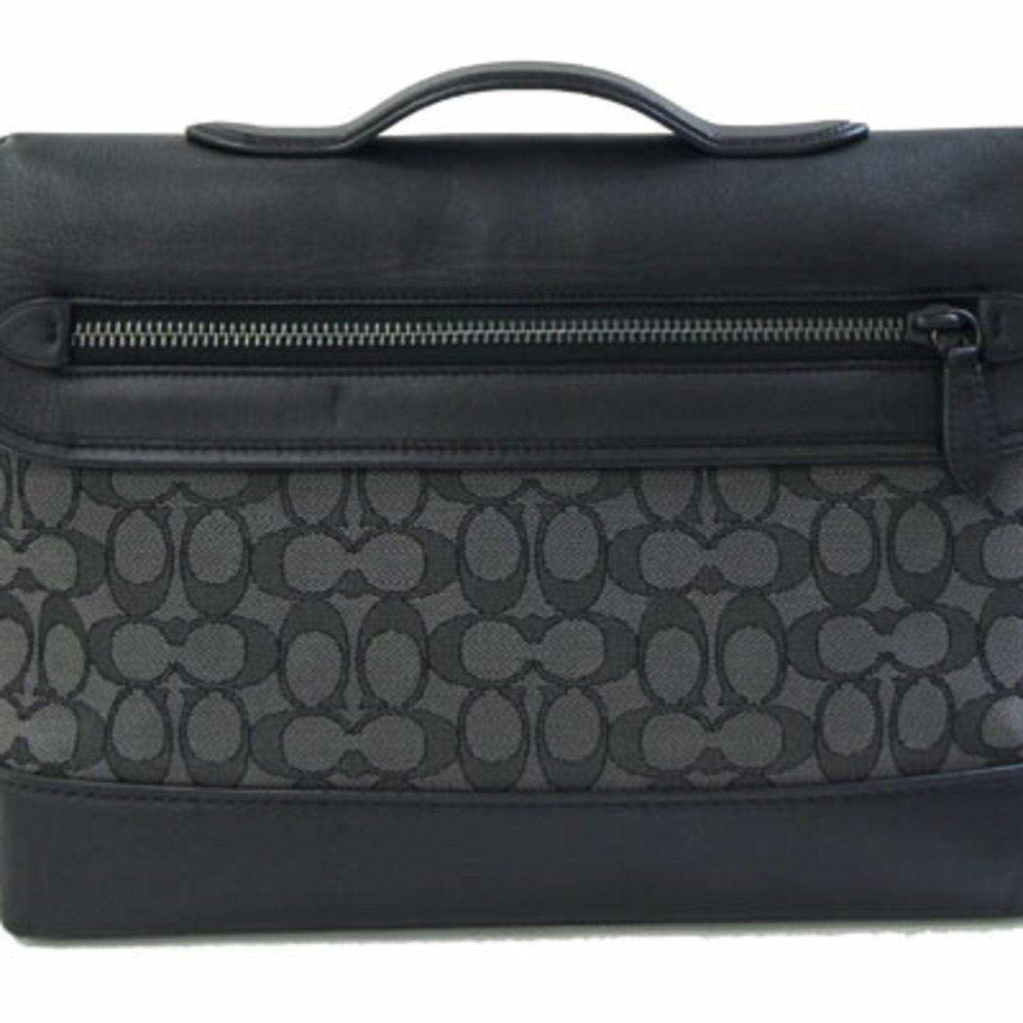 Coach Signature League Bike Bag Cc072 Gray/Black Leather/Canvas Crossbody