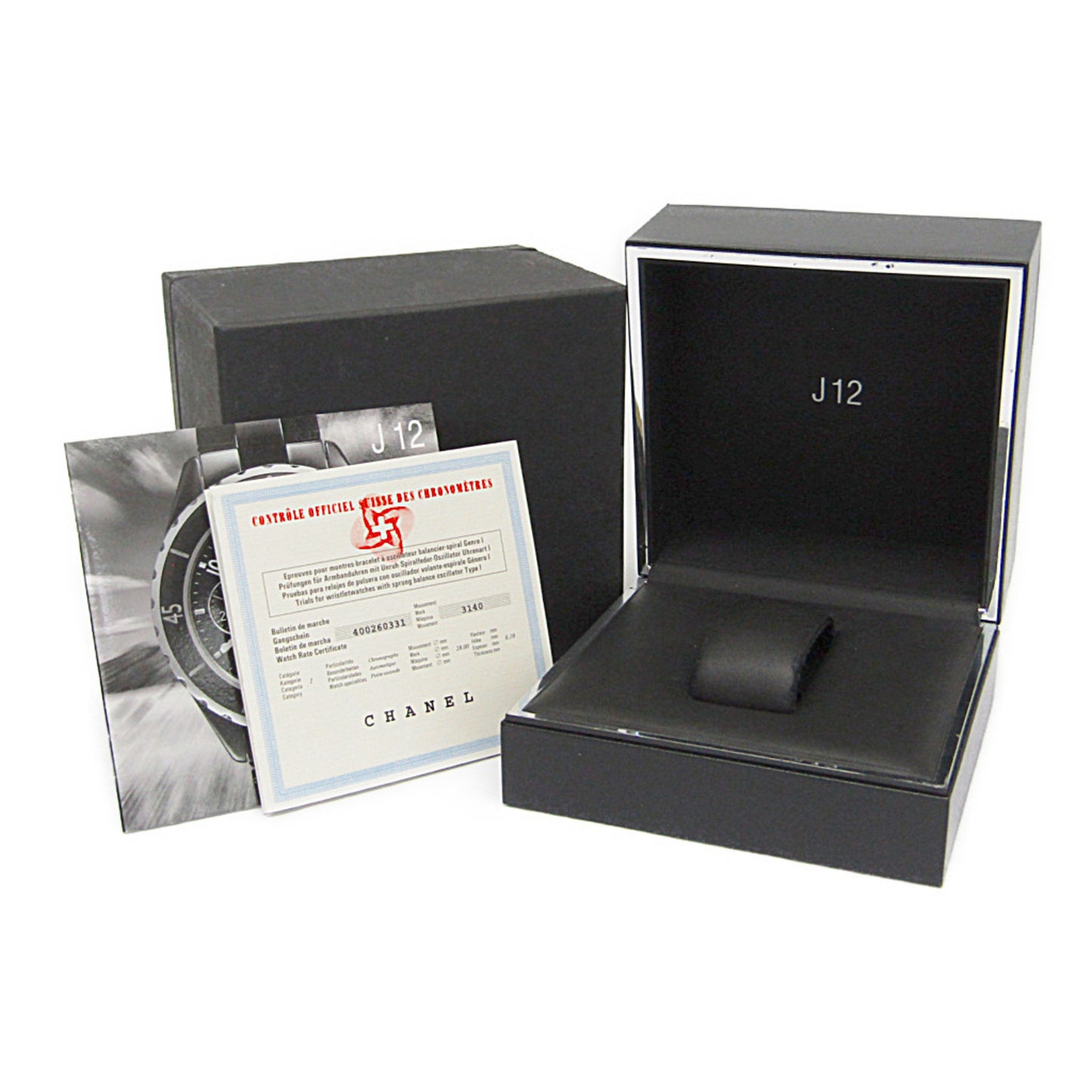 Chanel J12 Chronograph Ceramic Rubber Automatic Watch H0939 Polished