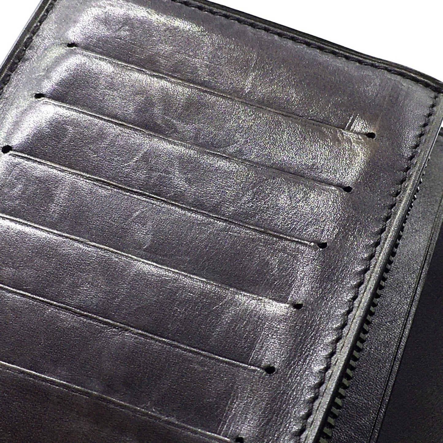 Berlutti Calligraphy Long Wallet Leather Accessory Long Wallet Folded Wallet Purple Dark Purple