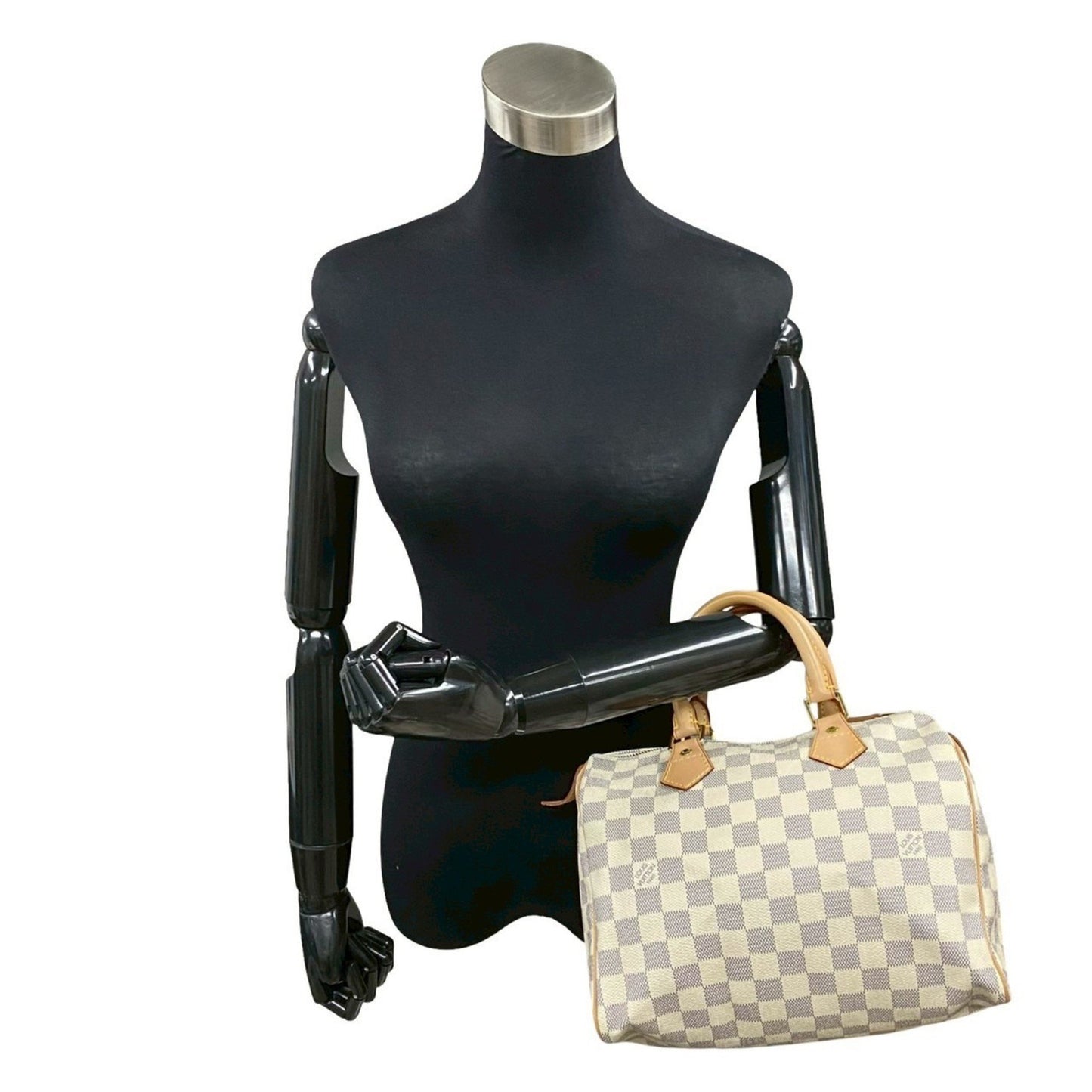 Louis Vuitton Speedy 25 Damier Azur Leather Handbag/Mini Boston Bag