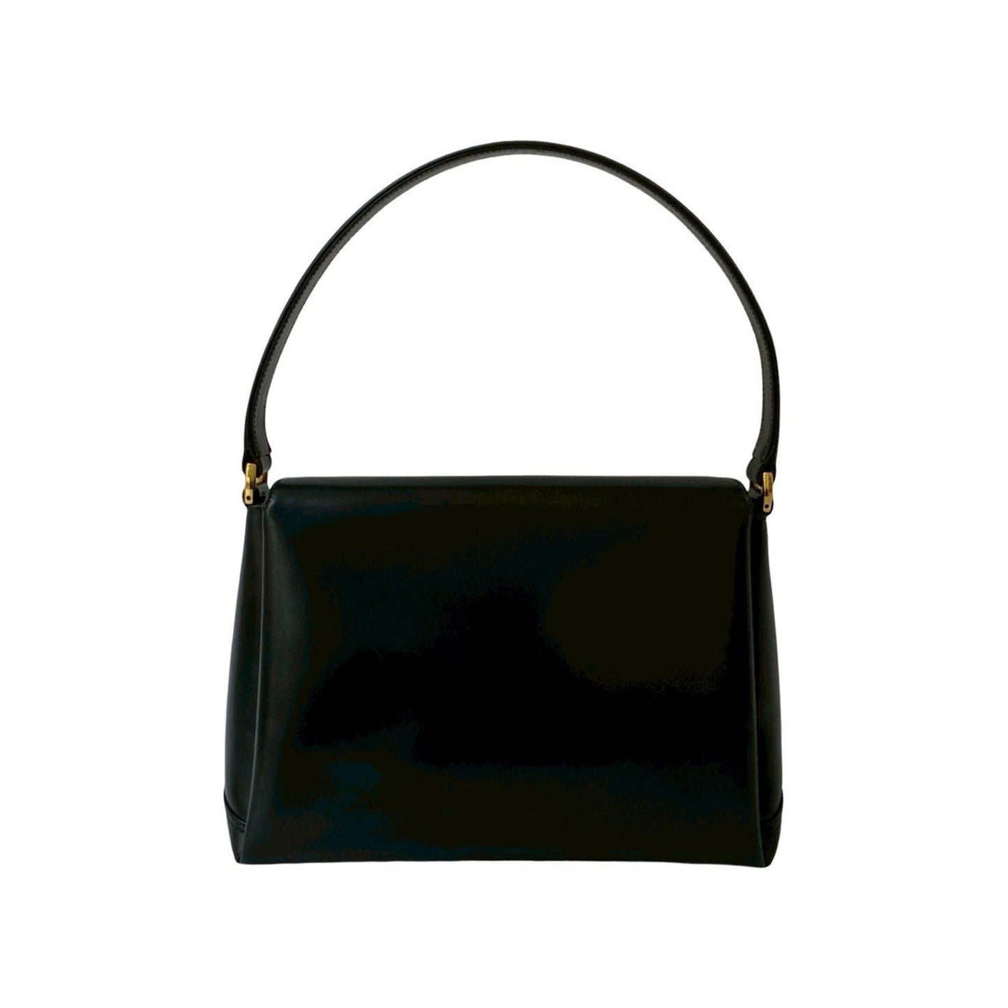 Gucci Old Gucci G Logo Turnlock Hardware Calfskin Leather Handbag In Black 804-4