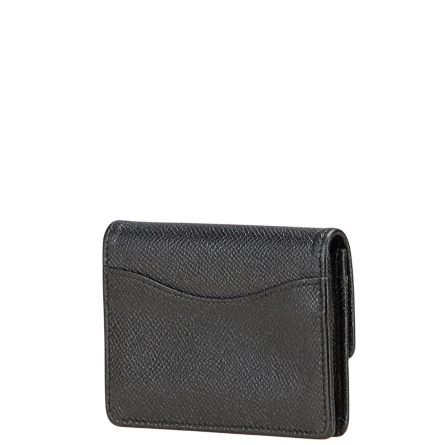 Salvatore Ferragamo Gancini Card Case In Black Leather