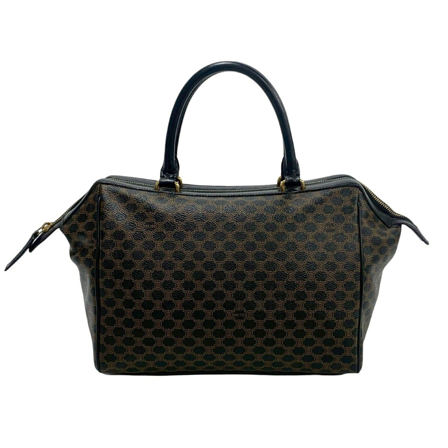 Celine Macadam Blason Triomphe Leather Handbag/Mini Boston Bag