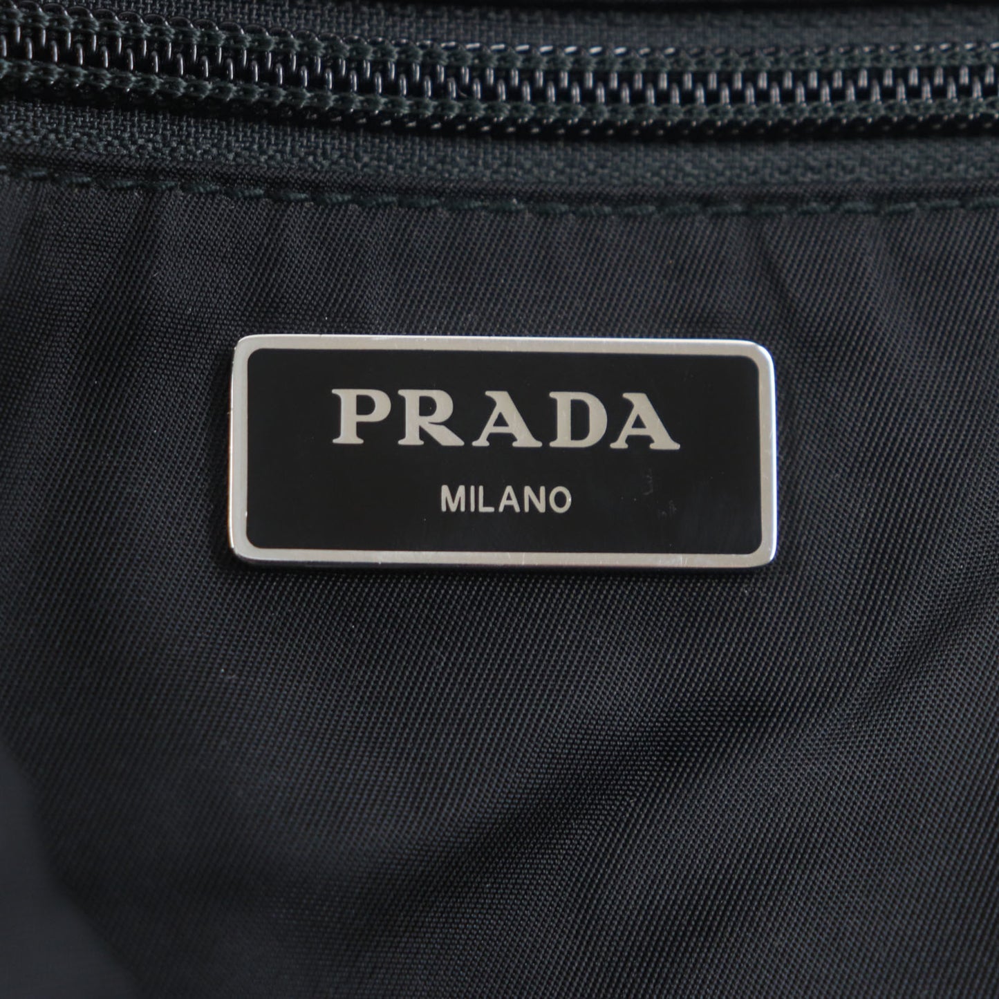 Prada Tessuto Nylon Backpack With Triangle Logo And Plate