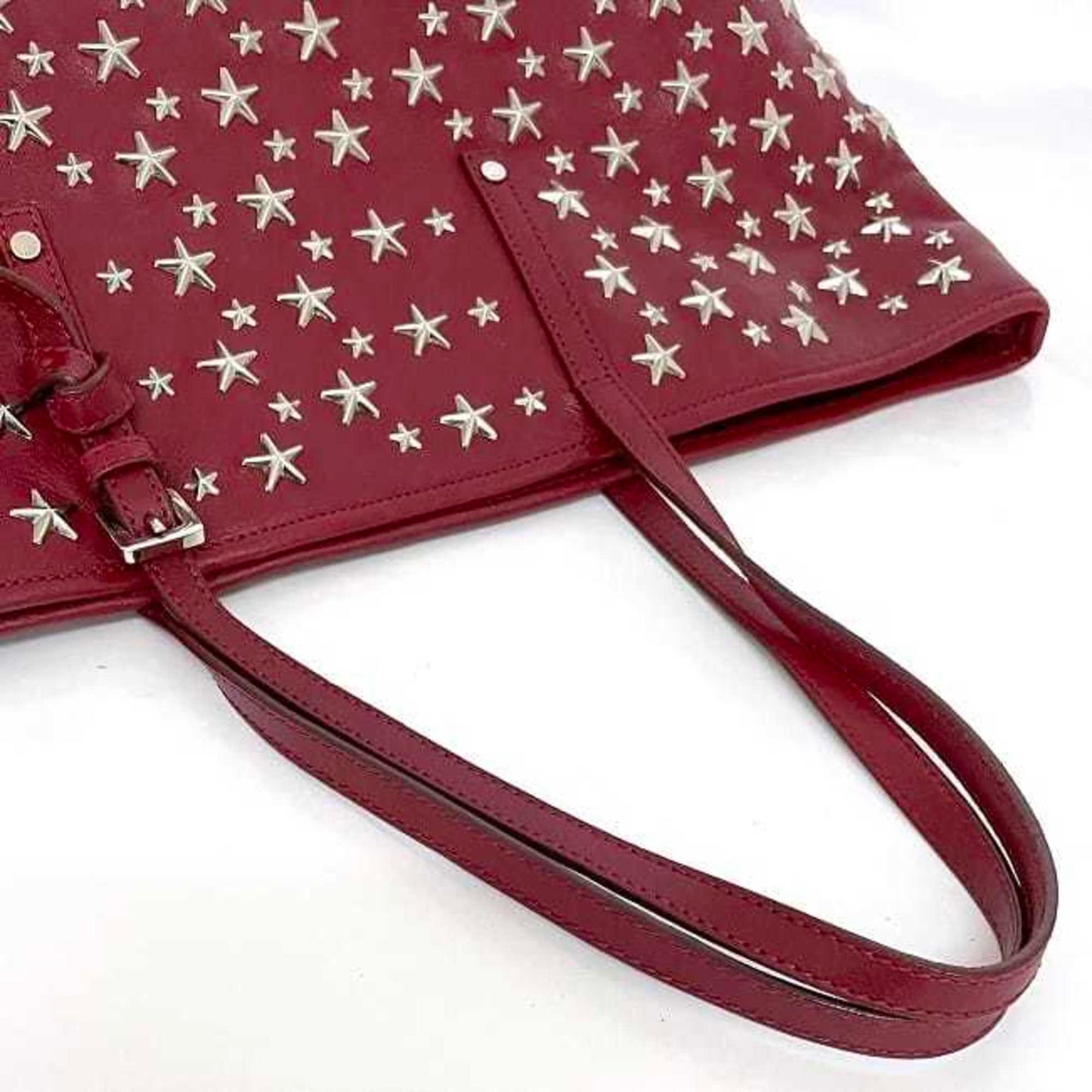 Jimmy Choo Tote Bag Ec-22980 Red Star Studs Leather Jimmy Choo A4