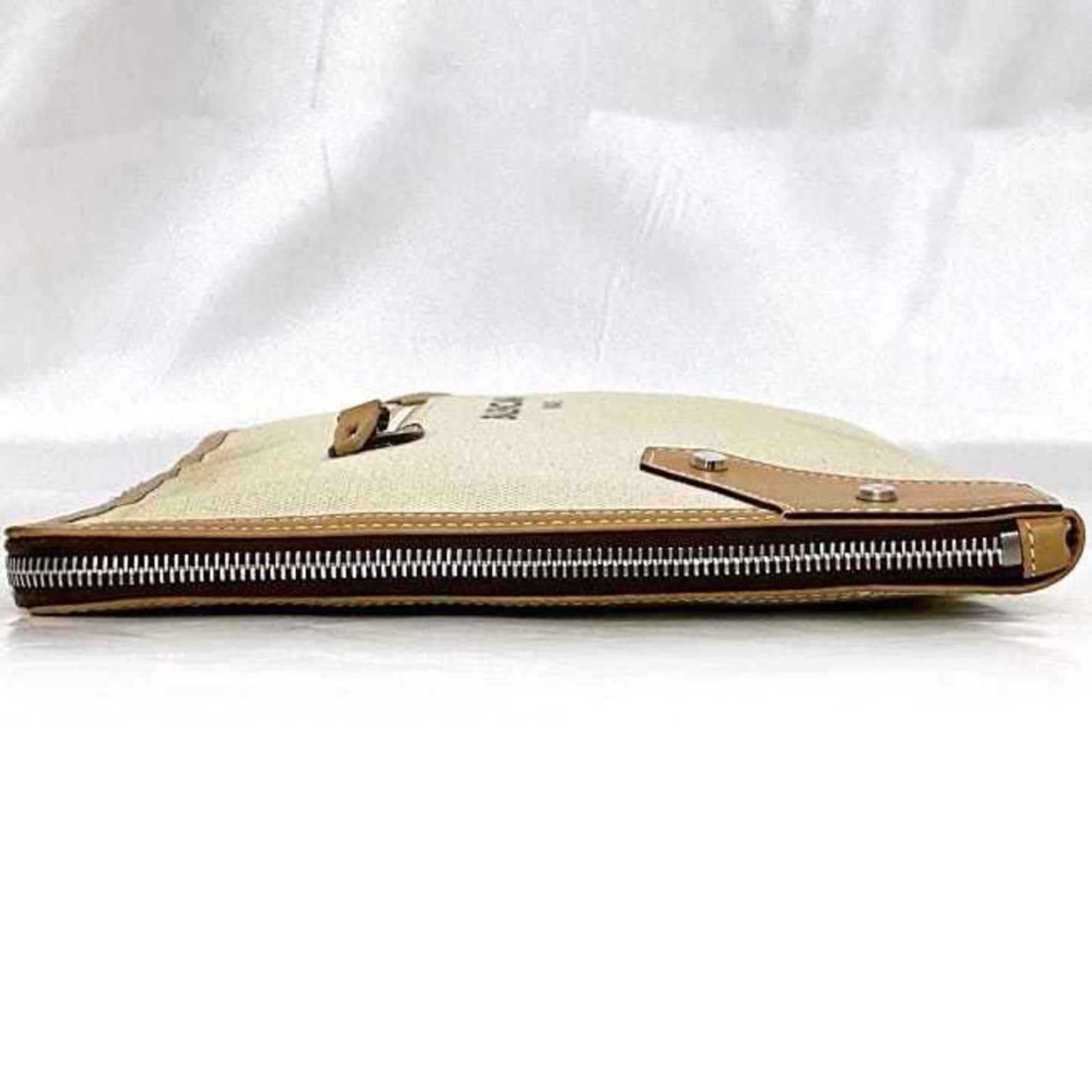 Balenciaga Clutch Bag Ec-22272 Beige Natural 419994 Handbag Canvas Leather 9260 D 535269 Balenciaga