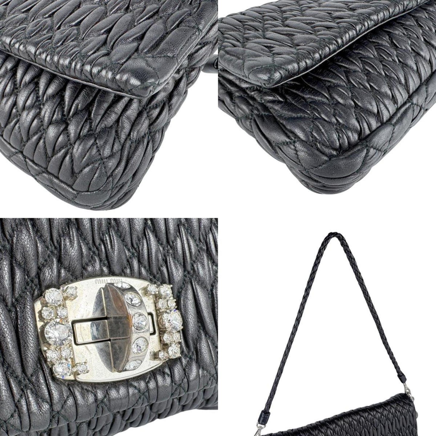 Miu Miu Miu Shoulder Bag In Matelasse Leather