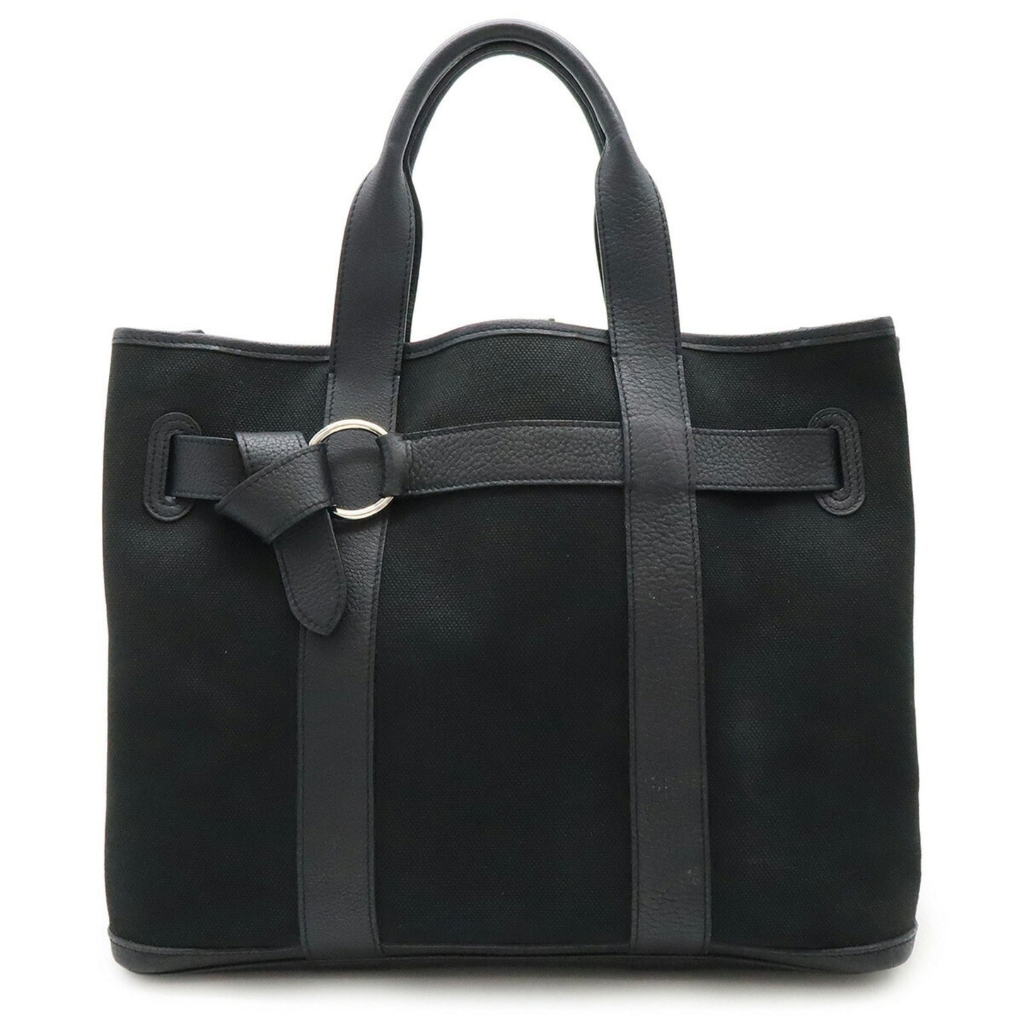 Hermes Hermes Petite Ceinture Mm Tote Bag Handbag Canvas Leather Black ?J Stamp