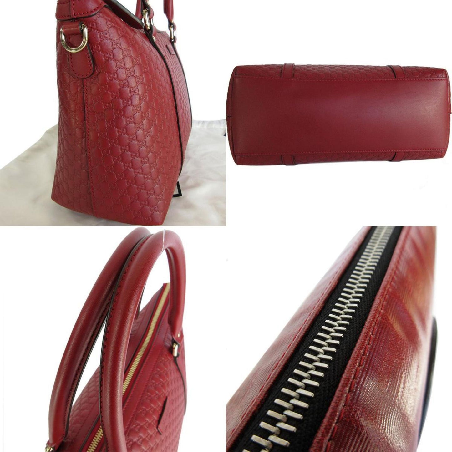Gucci Handbag Shoulder Bag Micro Guccissima Leather Dark Red