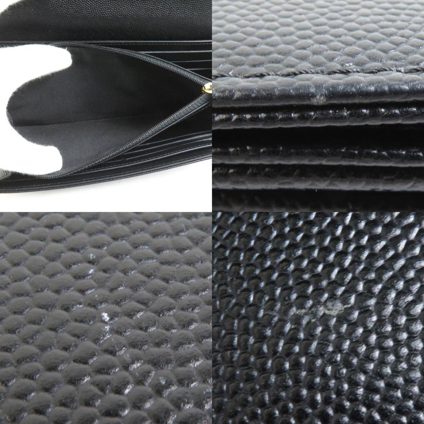 Chanel Long Wallet Deauville Caviar Leather Black