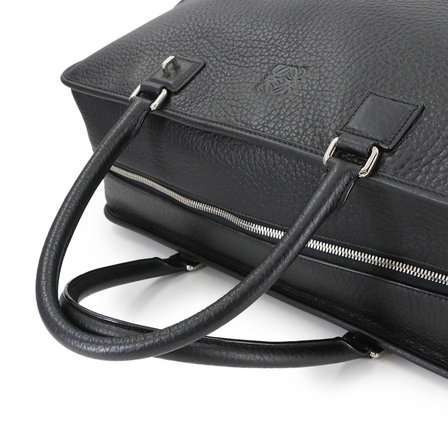 Loewe Amazona 44 Boston Bag Leather Black 352.38La02 Silver Hardware