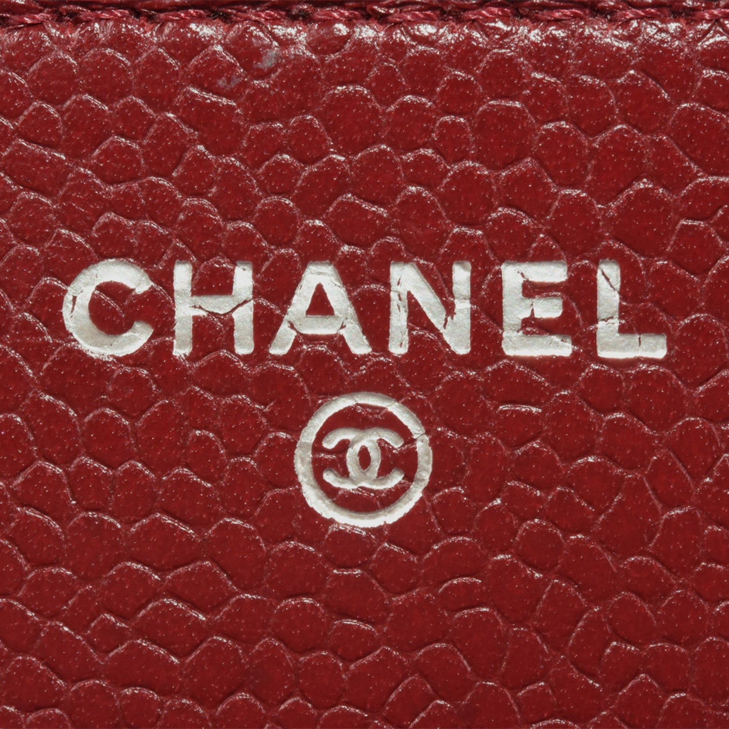 Chanel Coco Mark Matelasse Chain Wallet Caviar Skin A33814 Red