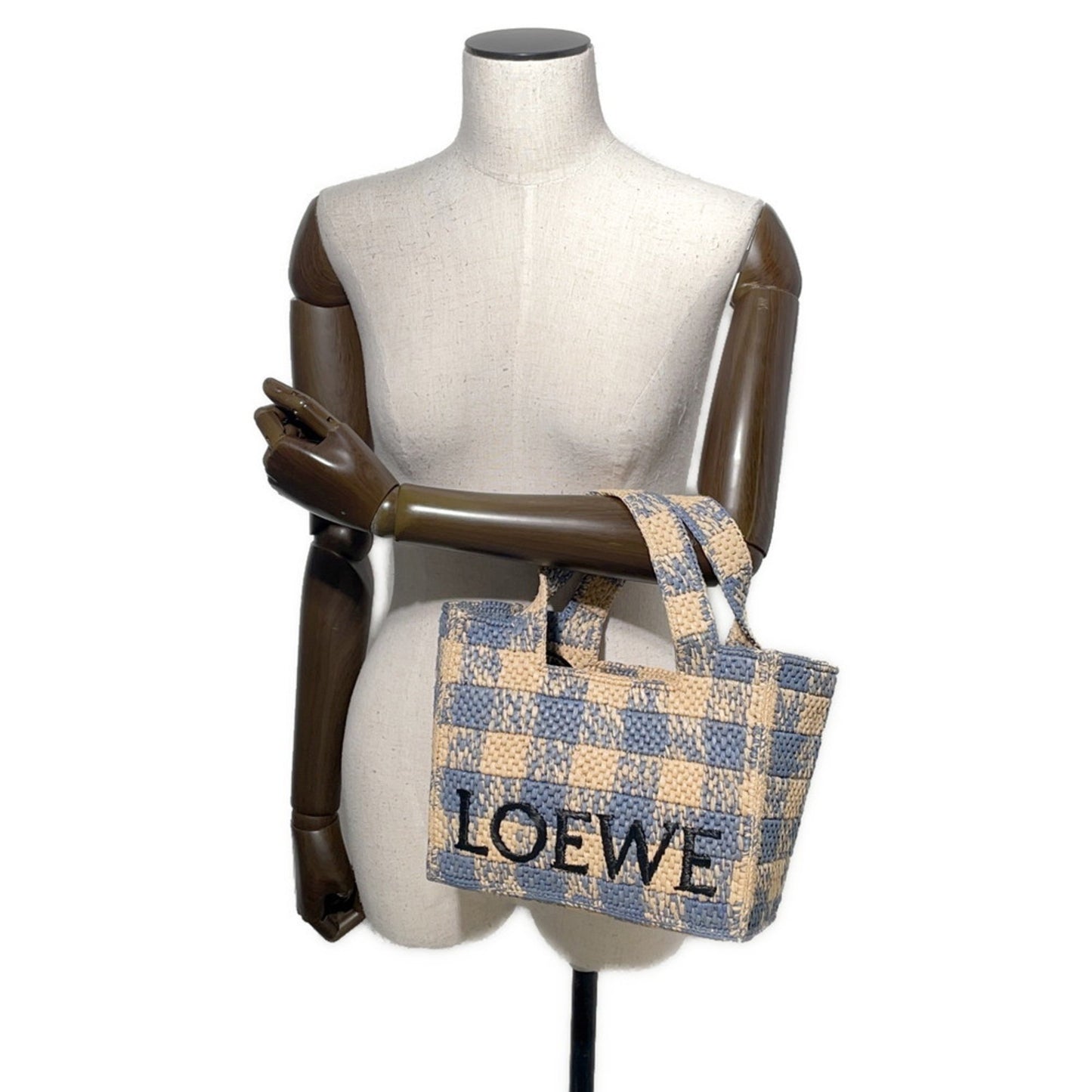 Loewe Font Tote Small Raffia Handbag Alf1B59X16 Loewe 2-Way Shoulder Bag