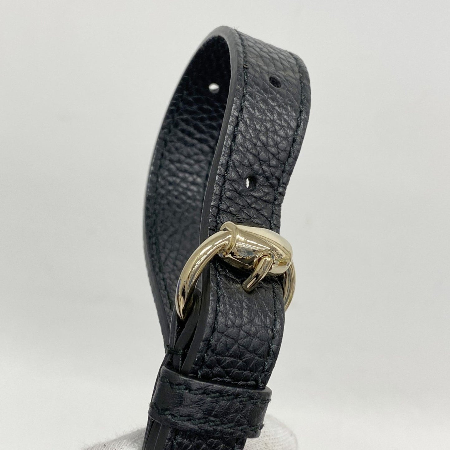 Gucci Soho Shoulder Bag 536194 Leather Black Champagne