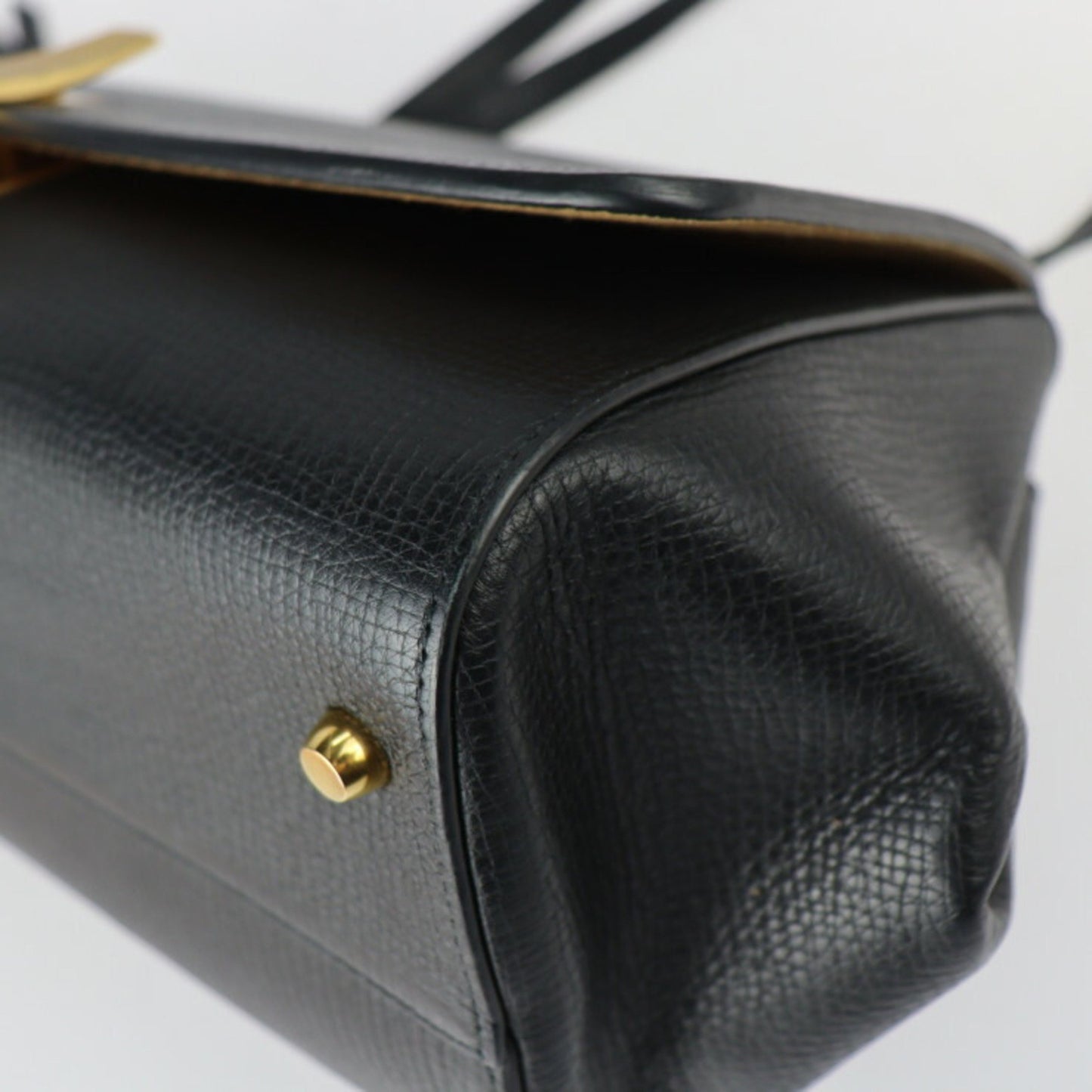 Bottega Veneta Bottega Veneta Angle Angle Palmellato Shoulder Bag 576143 Calf Leather Black Gold