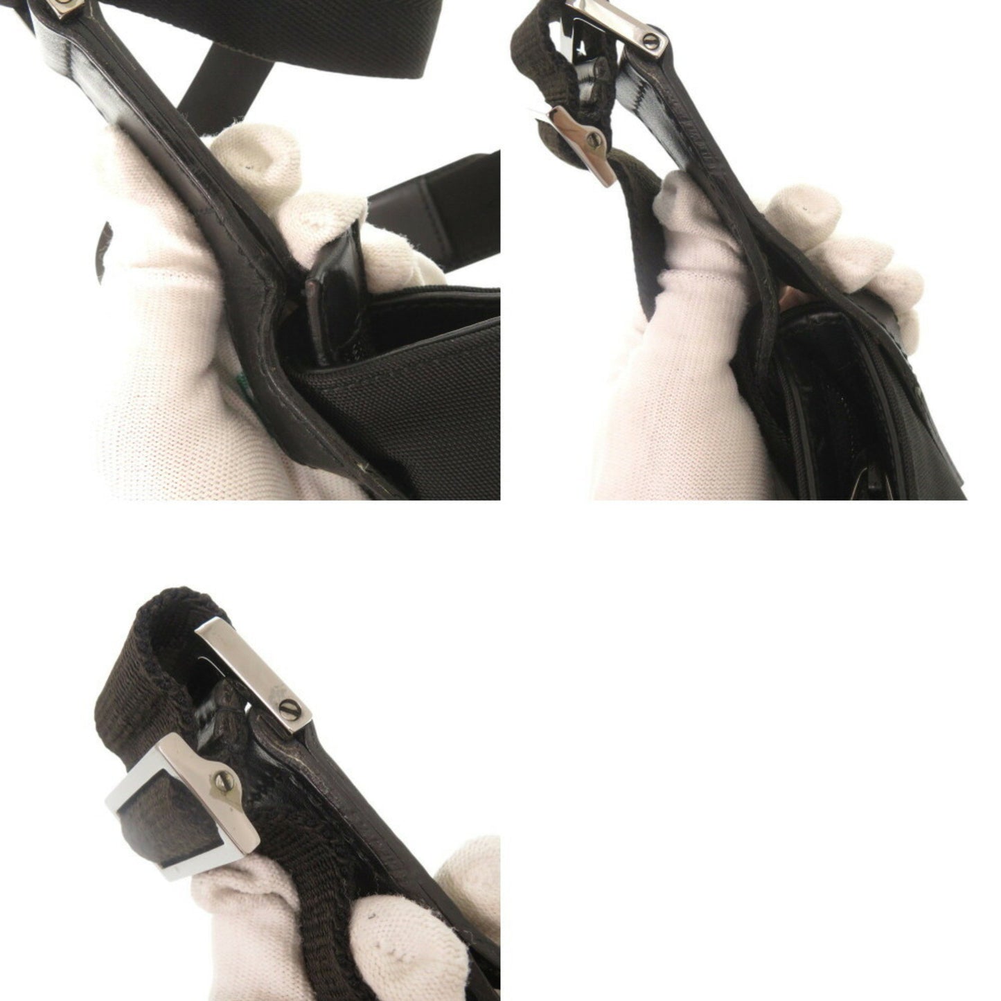 Gucci 122793 Canvas Leather Black Shoulder Bag 0717Gucci