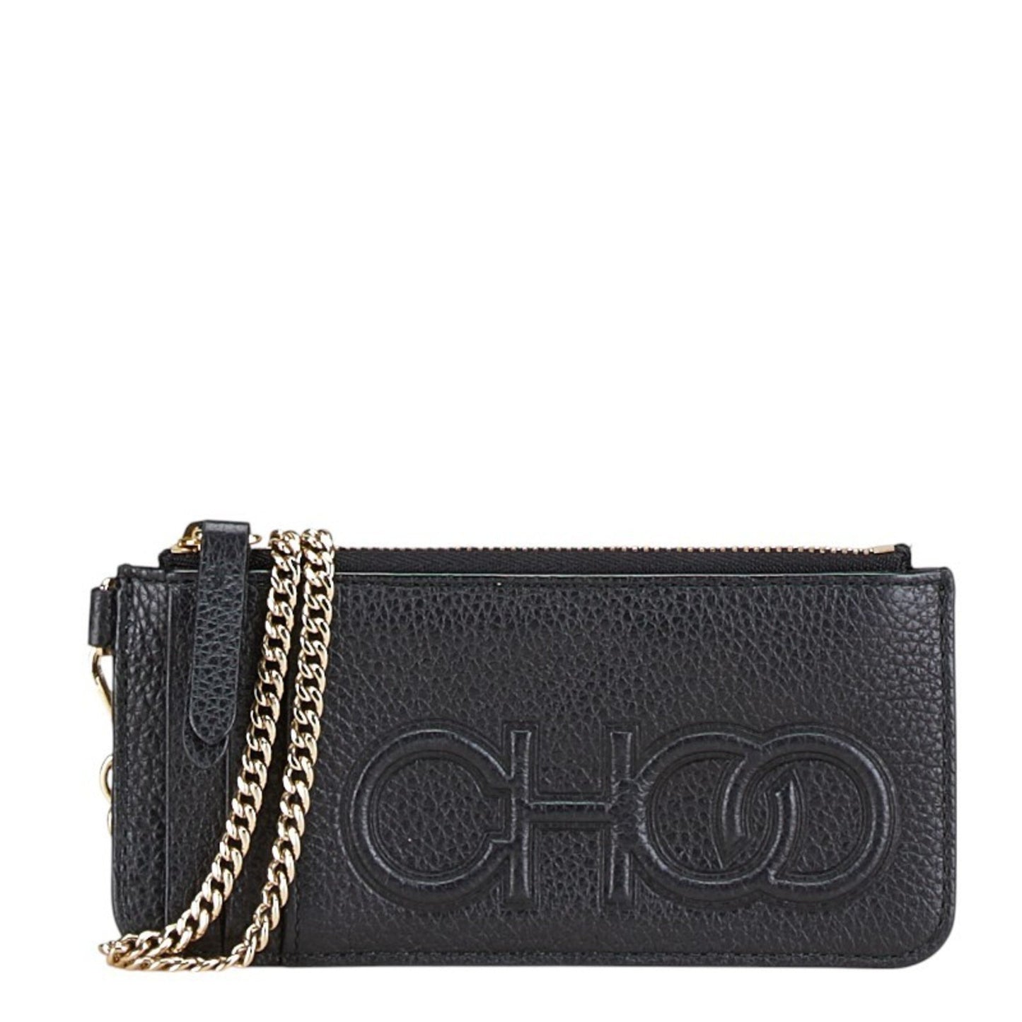 Jimmy Choo Coin Case Card Black Leather