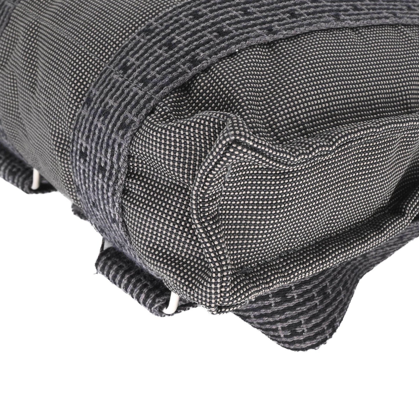 Hermes Air Line Ad Pm Canvas Tote Bag/Backpack In Gray/Black Nylon