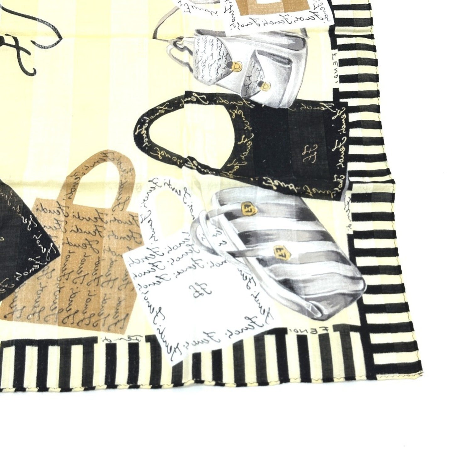 Fendi Logo Handkerchief Scarf Cotton