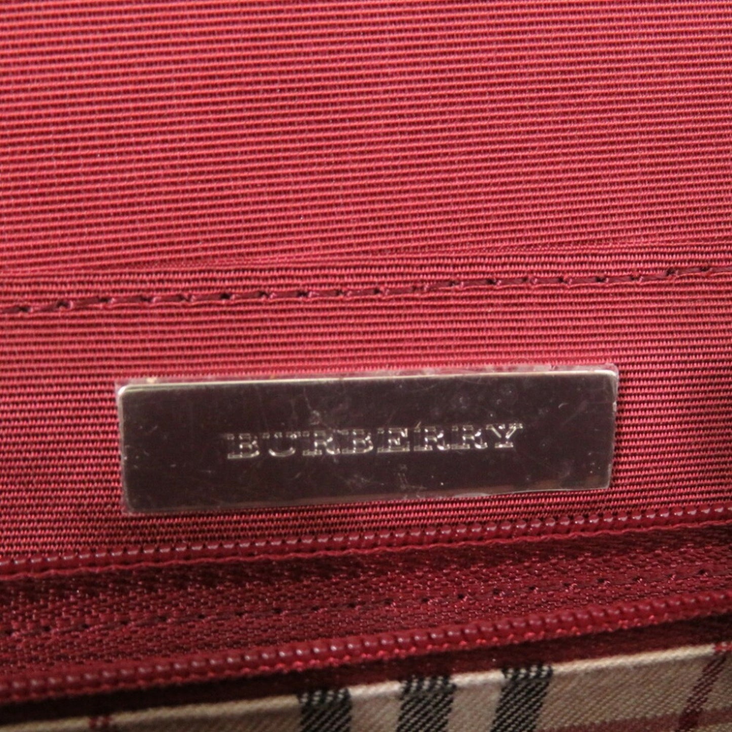 Burberry Plate Leather Beige Handbag 1672Burberry