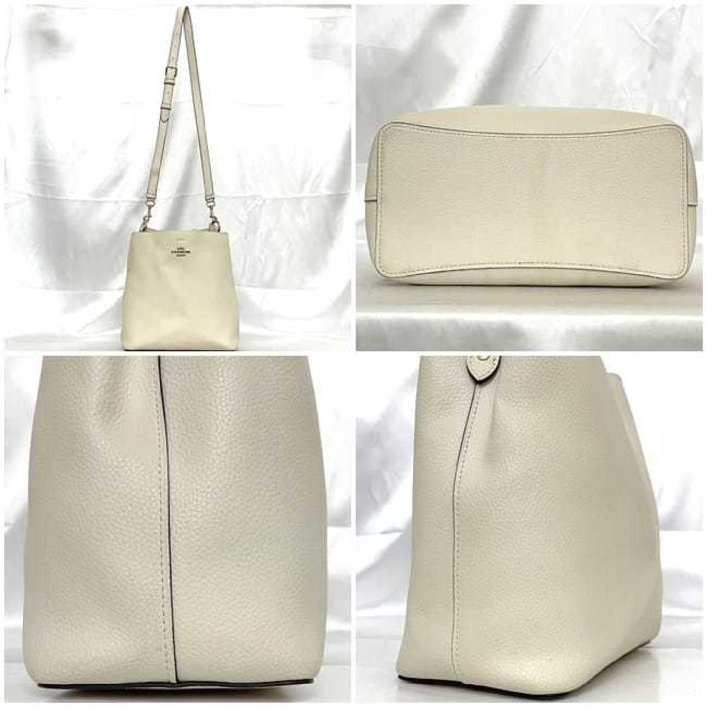 Coach 2Way Bag F-23331 White F34495 Leather Coach Crossbody Bucket