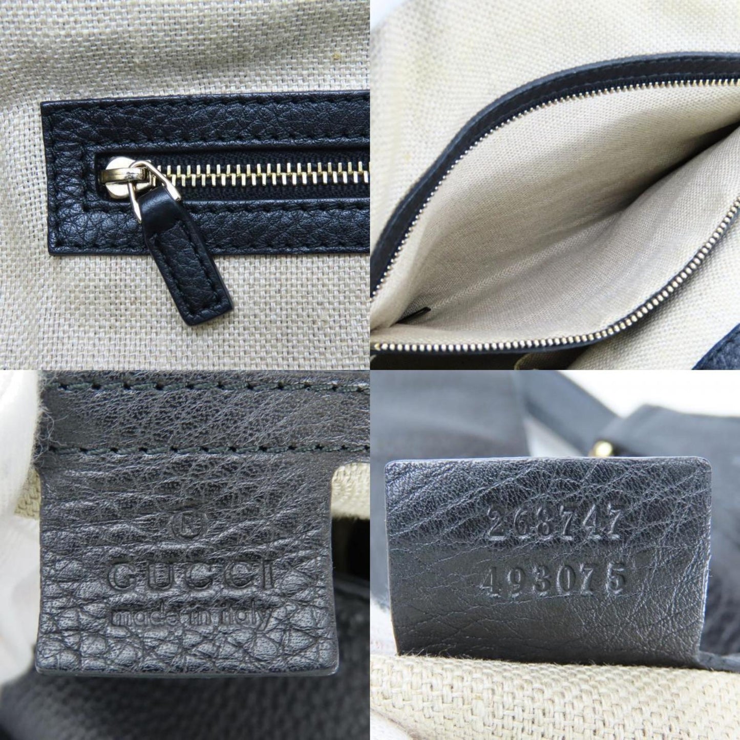 Gucci Tote Bag 268747 Leather Black