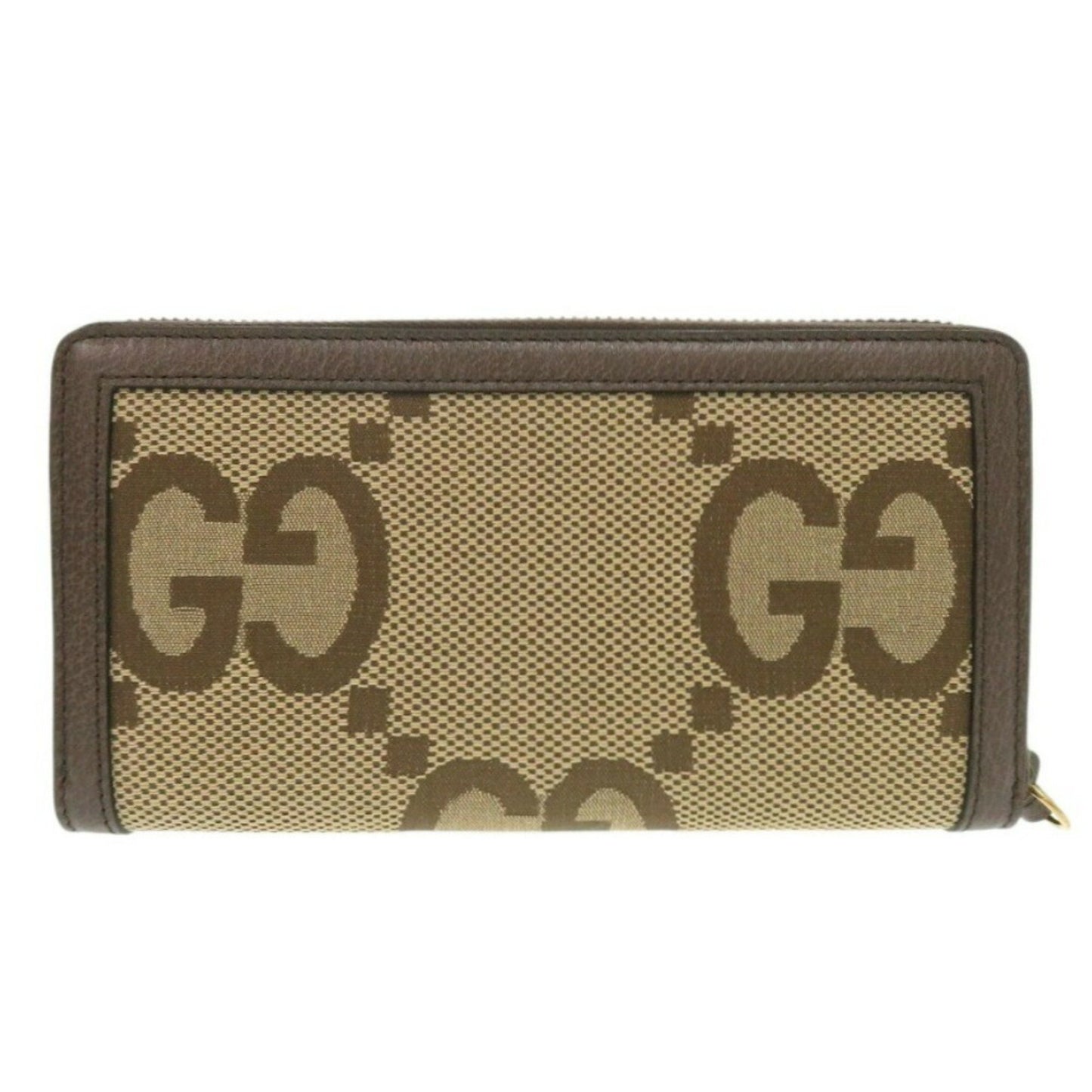 Unused Gucci Jumbo Gg Bamboo 658634 Canvas/Leather Brown Long Wallet 0783Gucci