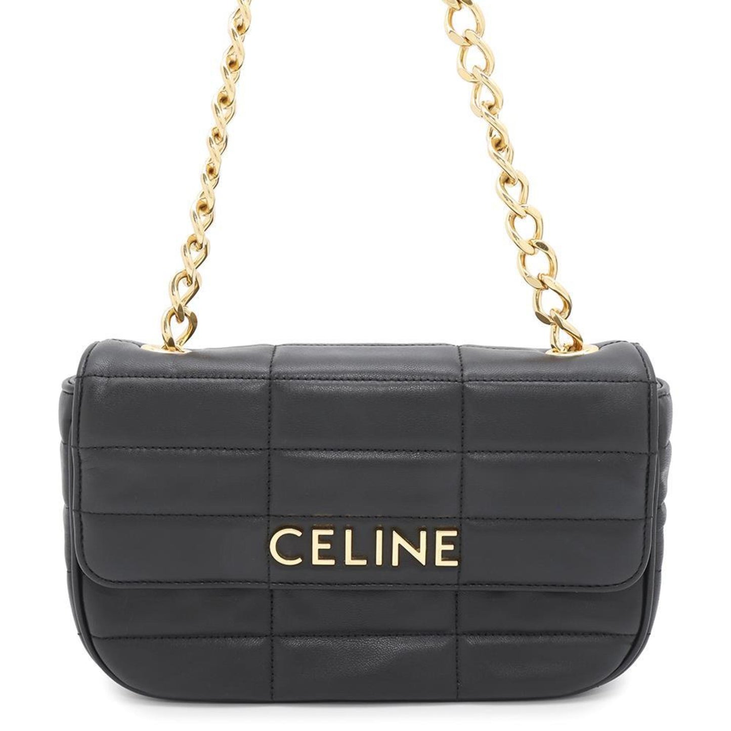 Celine Chain Shoulder Bag Monochrome 111273Epz Black