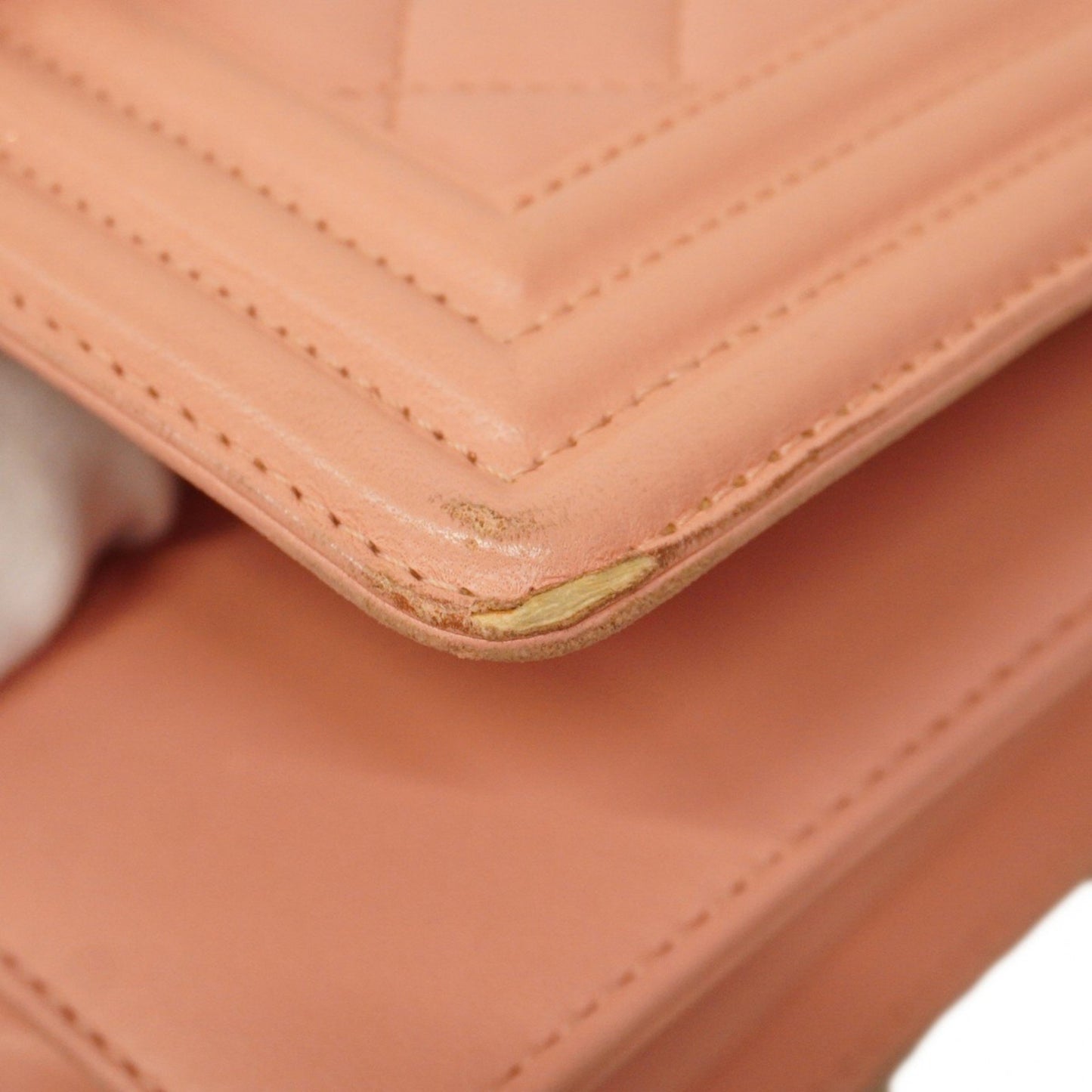 Chanel Shoulder Bag Boy Chain Lambskin Pink