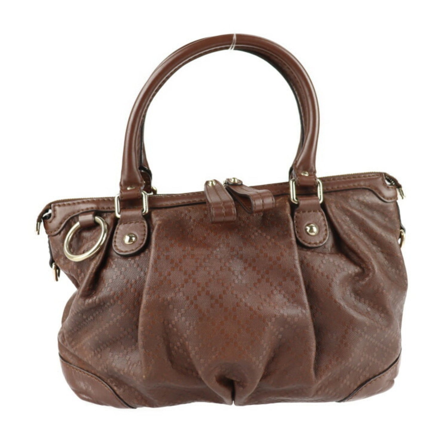 Gucci Gucci Suki Diamante Handbag 247902 Leather Brown Gold Metal Fittings 2Way Shoulder Bag