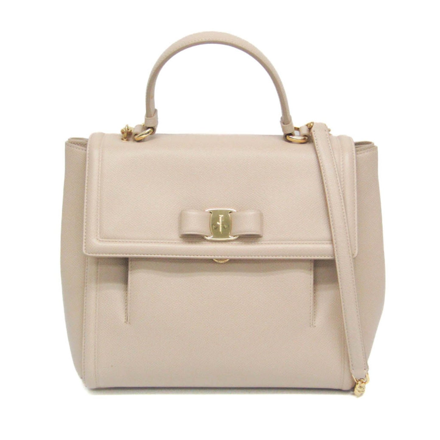 Salvatore Ferragamo Vara Au-21 G697 Chain Shoulder Bag Women'S Leather Handbag
