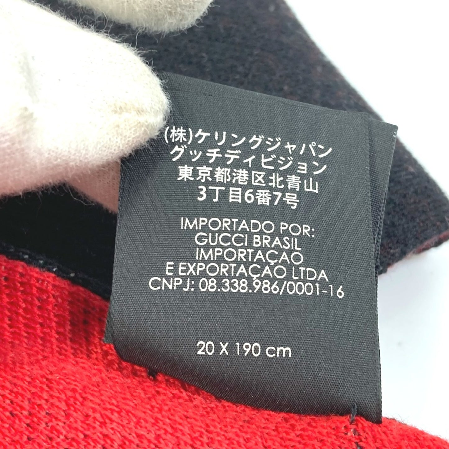 Gucci Be Loved Logo Fringe Scarf Black Red