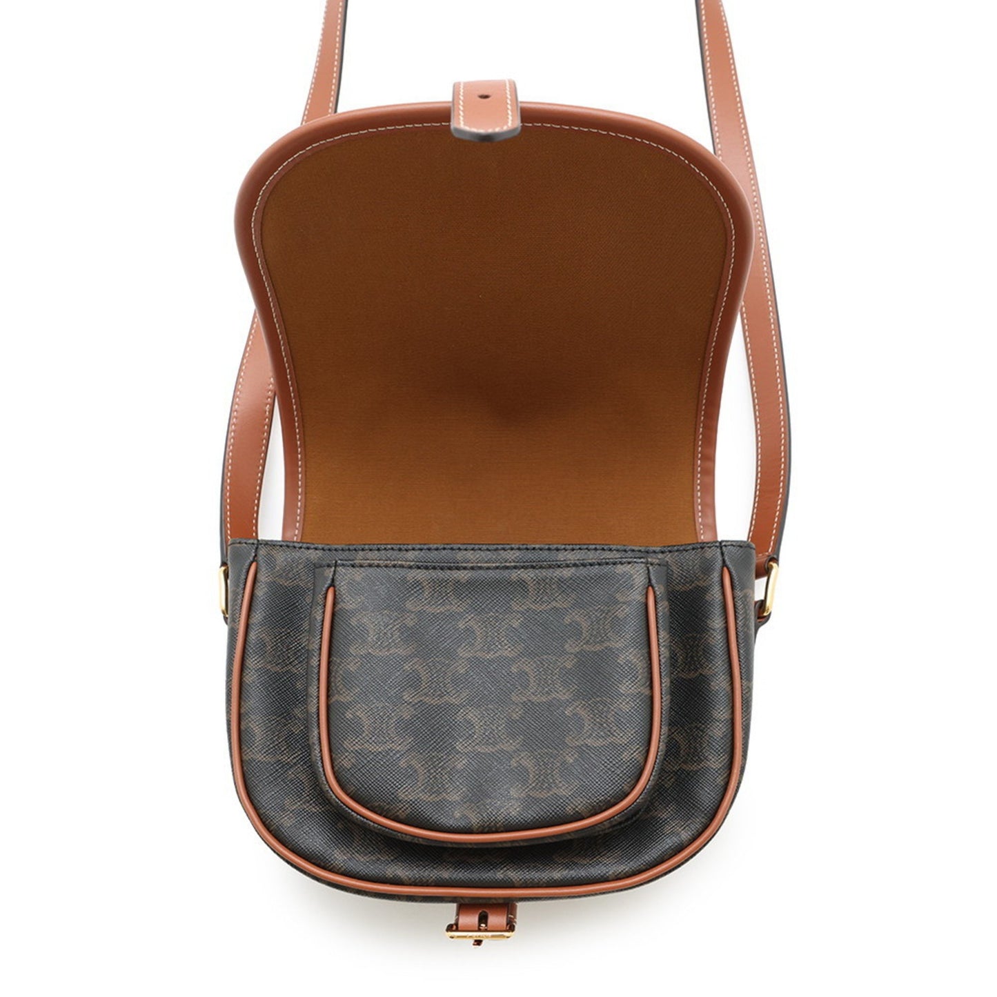 Celine Shoulder Bag Triomphe Falco Medium 191502 Celine Brown
