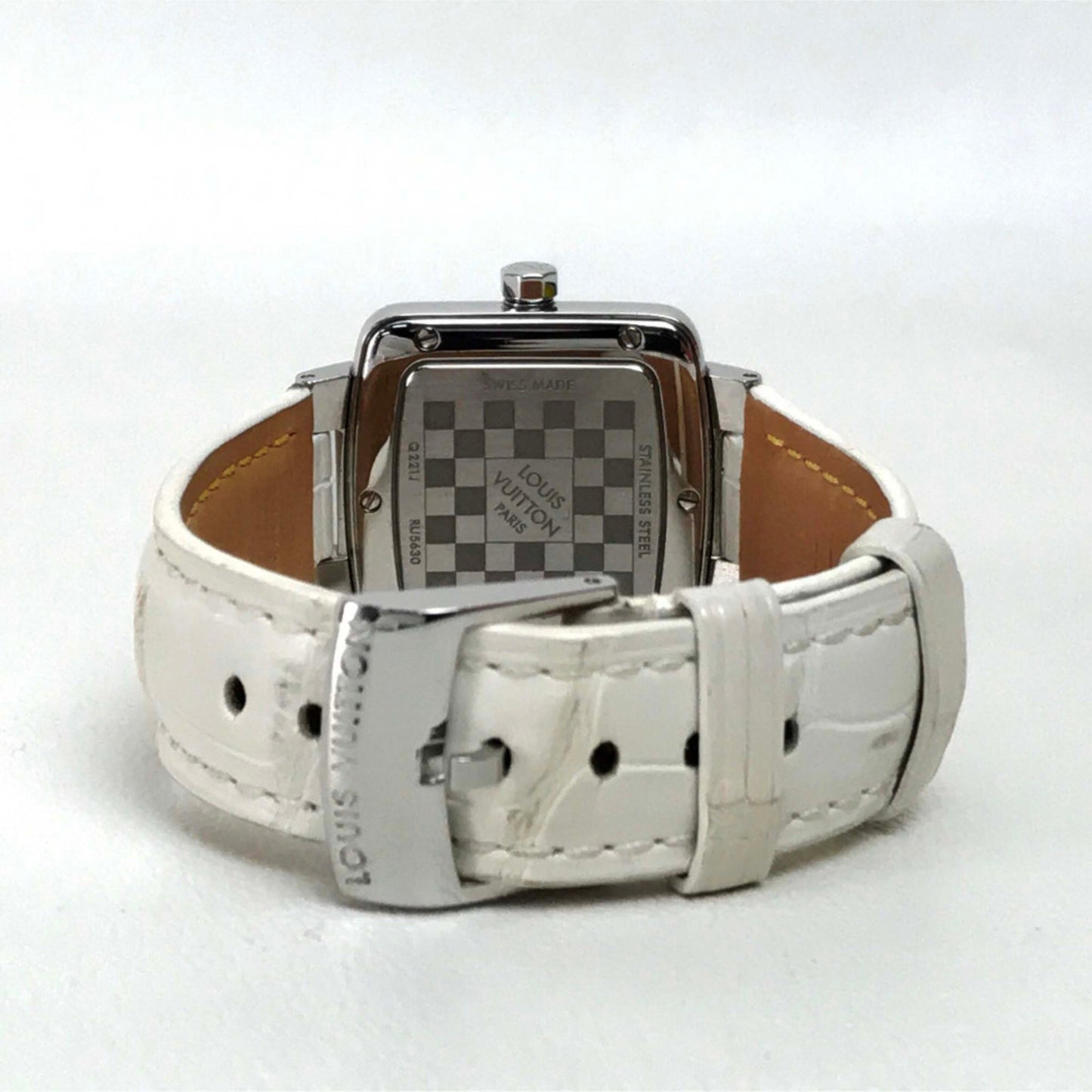 Louis Vuitton Q221J Quartz Wristwatch Silver Wine Red Based
