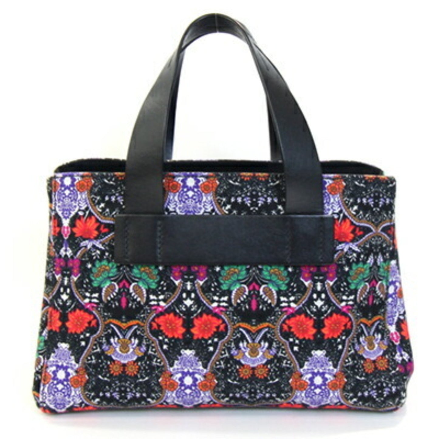 Miu Miu Miu Handbag Canapa Black Multicolor Canvas Leather Shoulder Bag Hand Tote