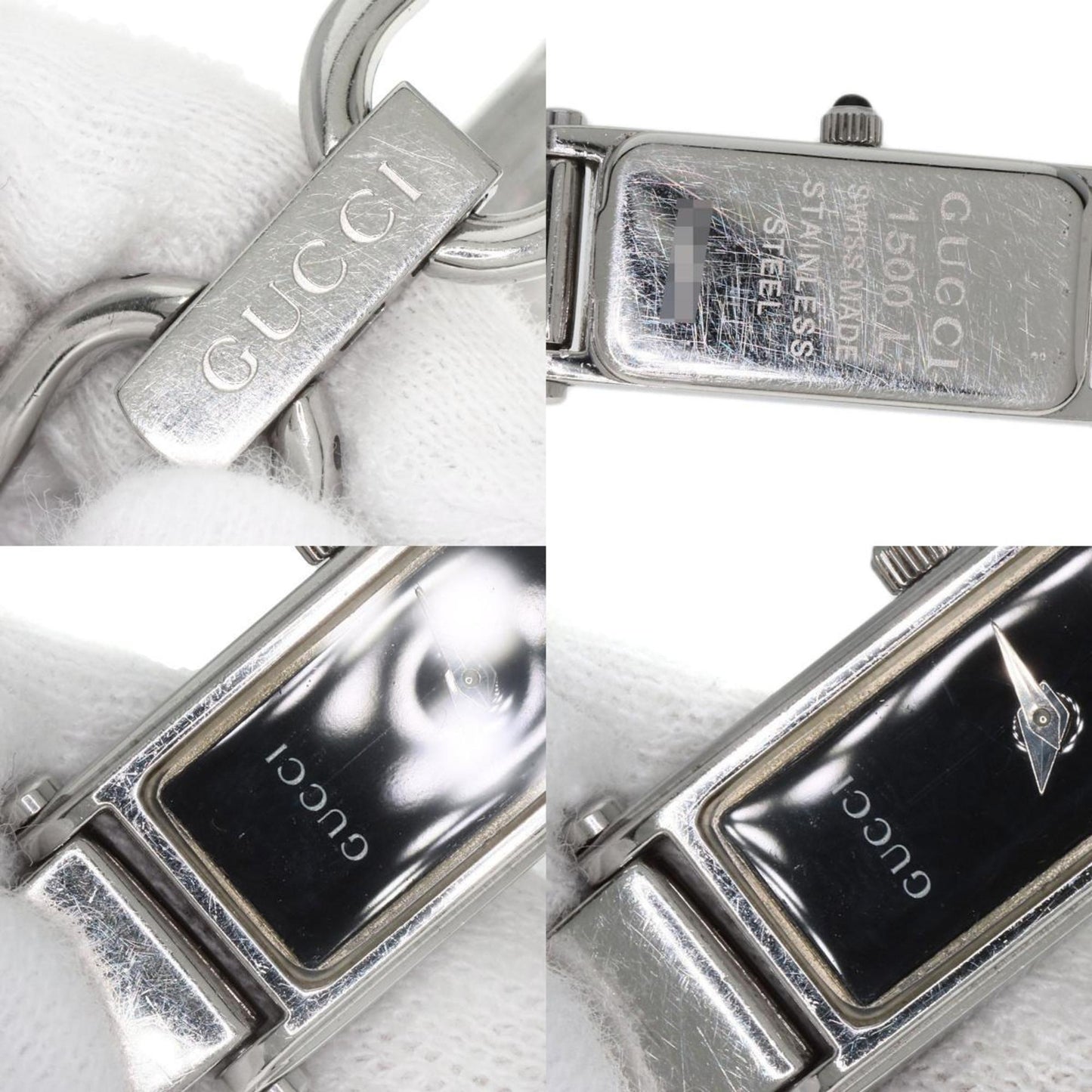 Gucci 1500L Square Face Watch Stainless Steel Ss