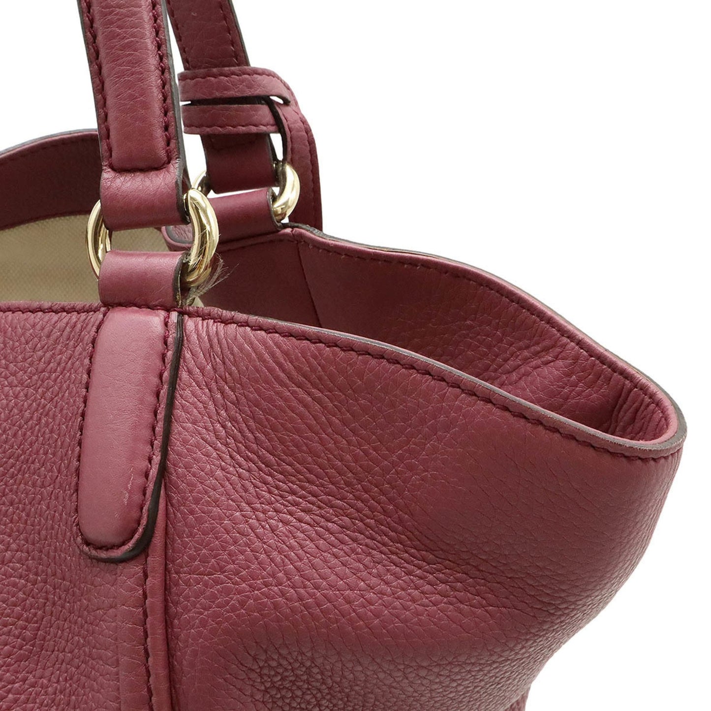 Gucci Soho Cellarius Tote Bag Shoulder Tassel Leather Pink Purple 282309