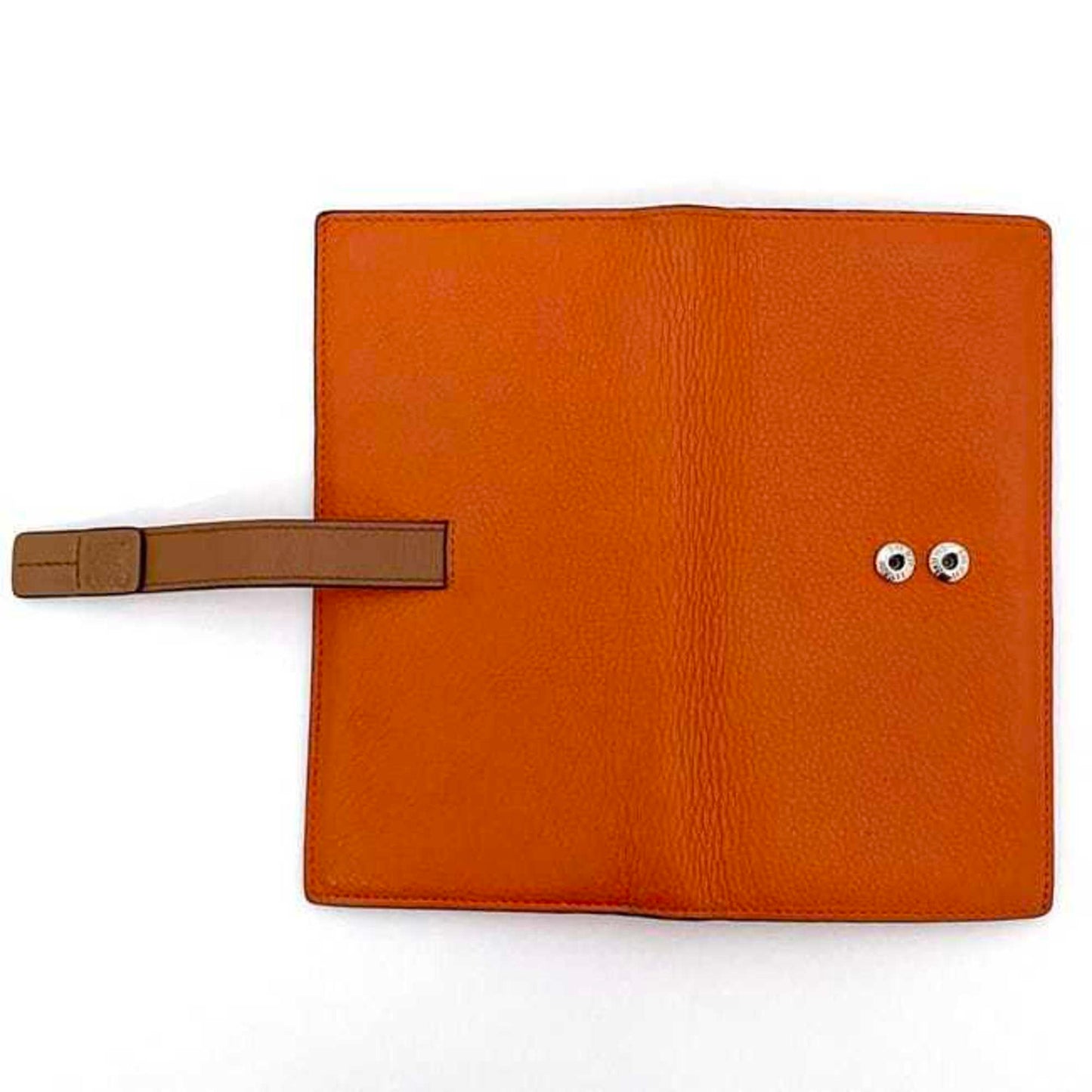 Loewe Bi-Fold Long Wallet Vertical Large F-21349 Orange Brown Anagram C660S40X01 Leather 061852