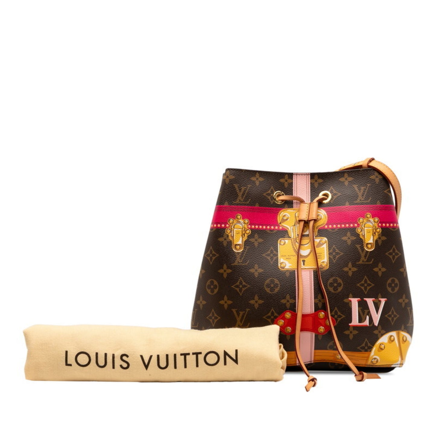 Louis Vuitton Monogram Neonoe Summer Trunk Shoulder Bag M40649 Brown Multicolor Leather
