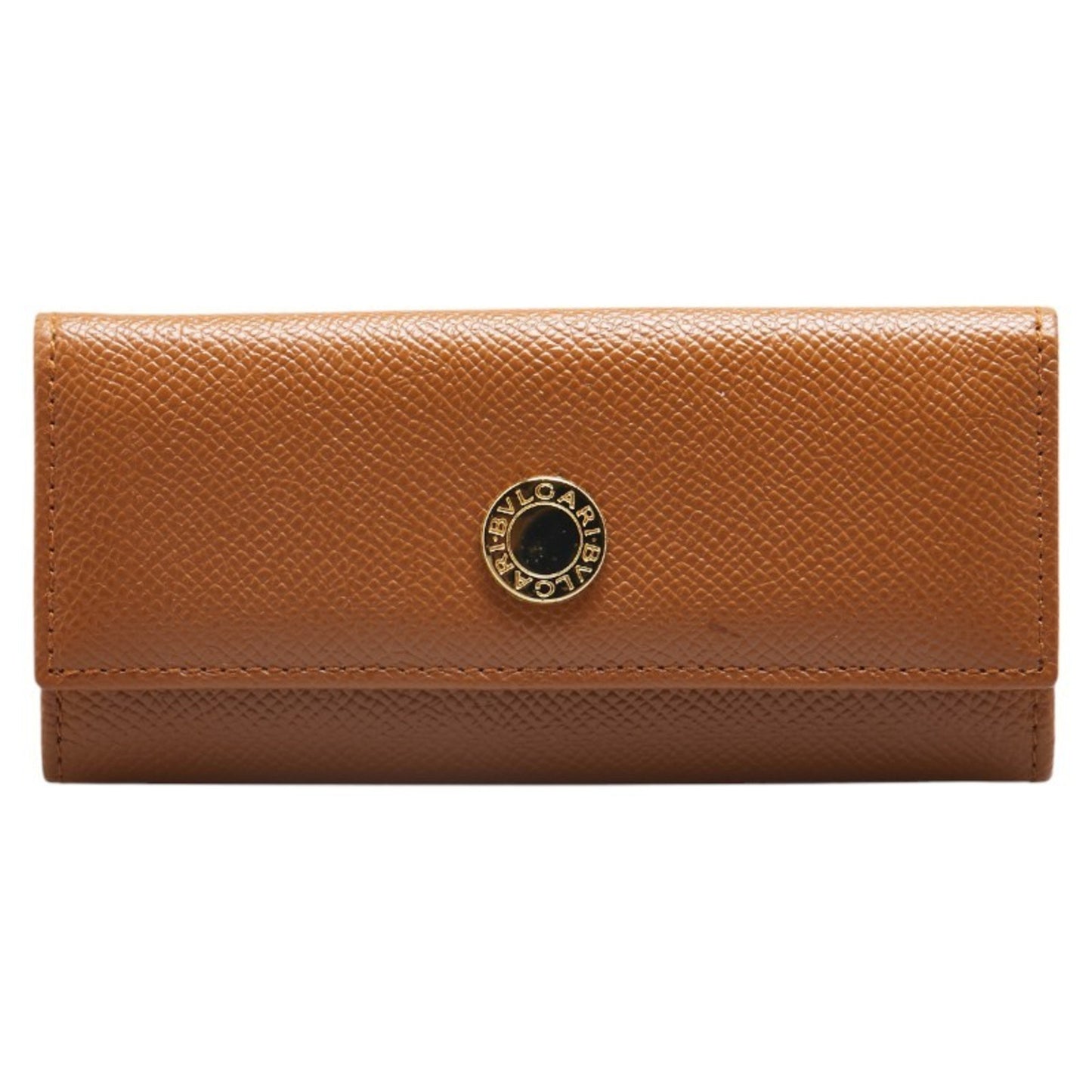 Bvlgari Long 6-Ring Key Case Brown Leather