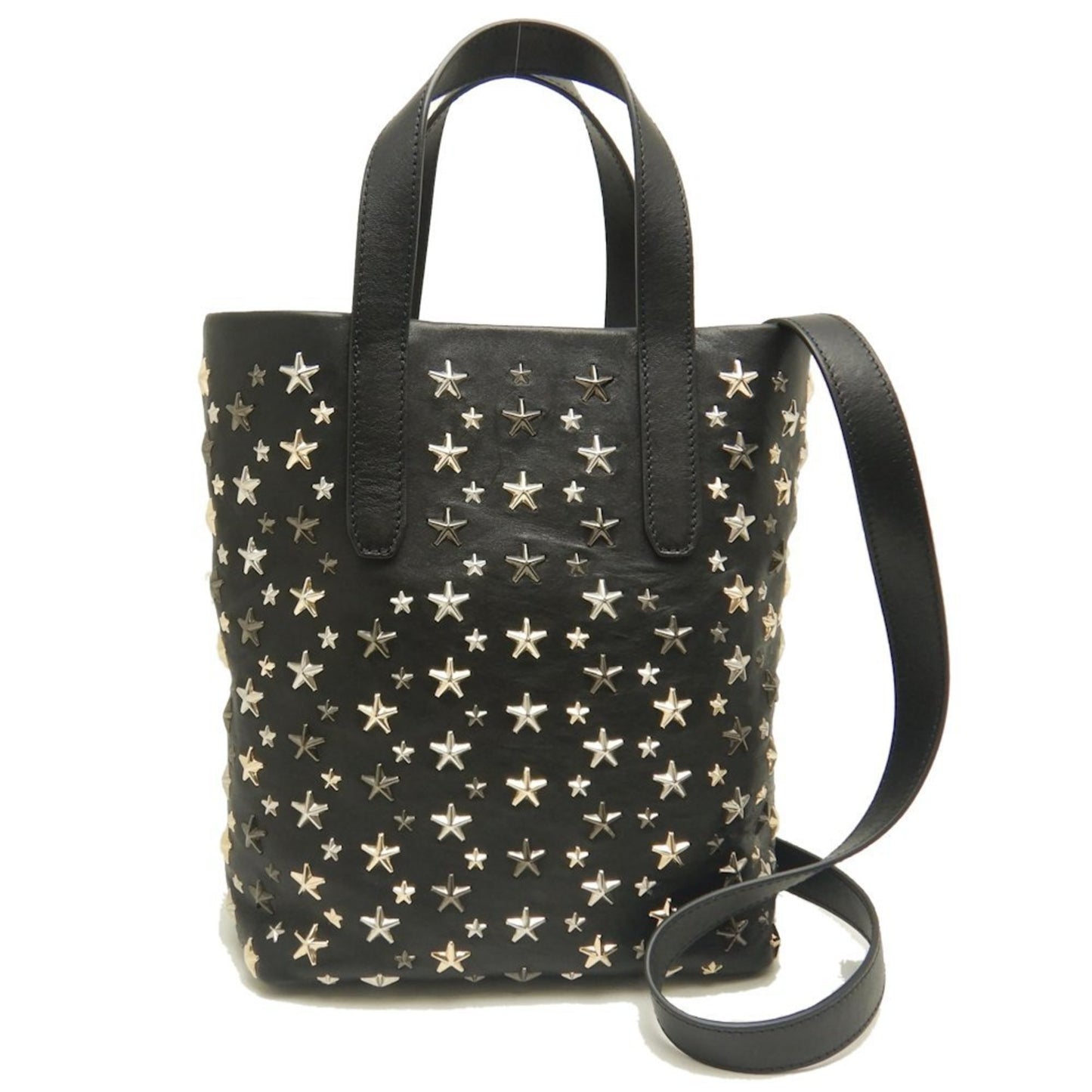 Jimmy Choo Tote Bag Star Studs Leather Black 252748