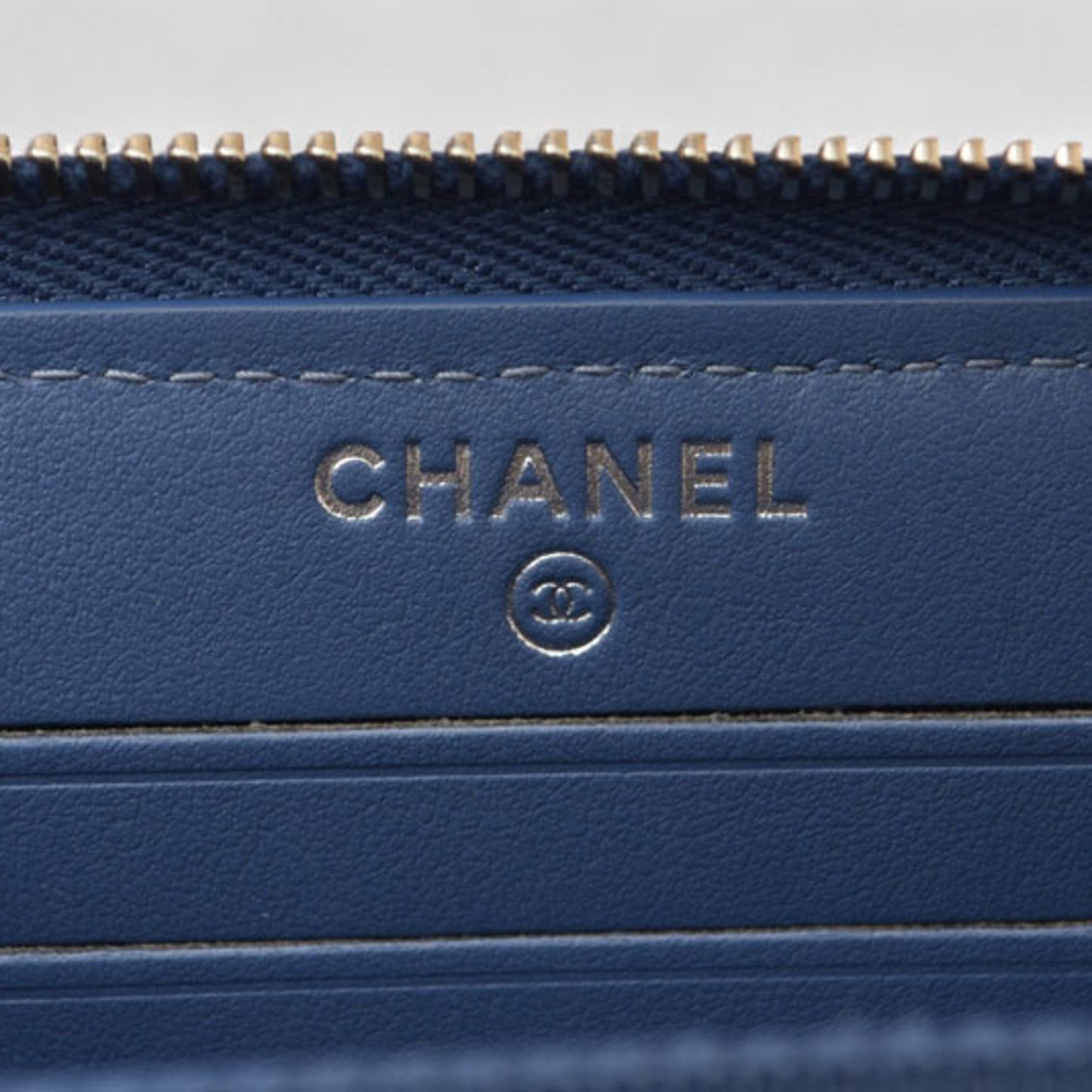 Chanel Wallet Bi-Fold Chanel A81973 Coco Mark Deauville Blue Tweed