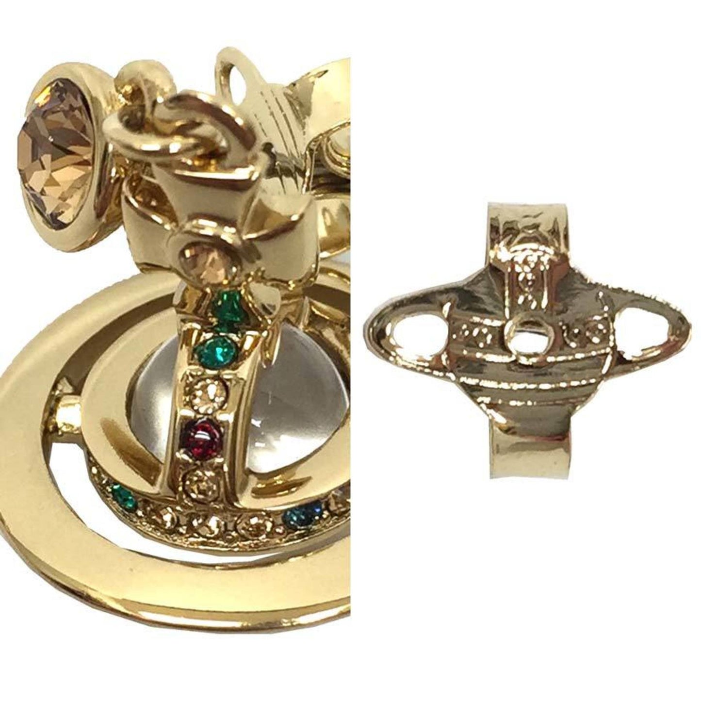 Vivienne Westwood New Petit Orb Earrings With Rhinestones