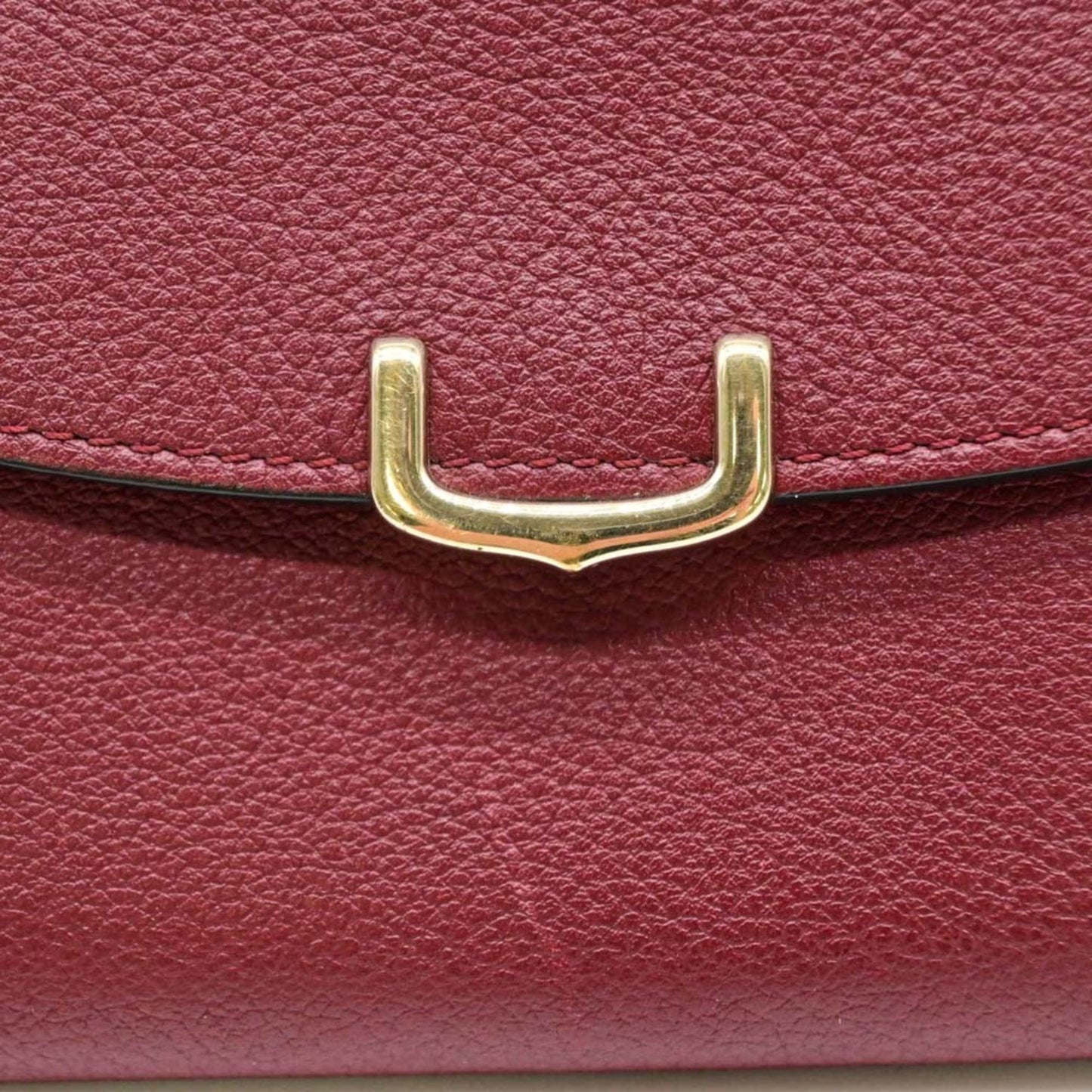 Cartier C De Compact Wallet Bi-Fold Leather Bordeaux Red L3001502